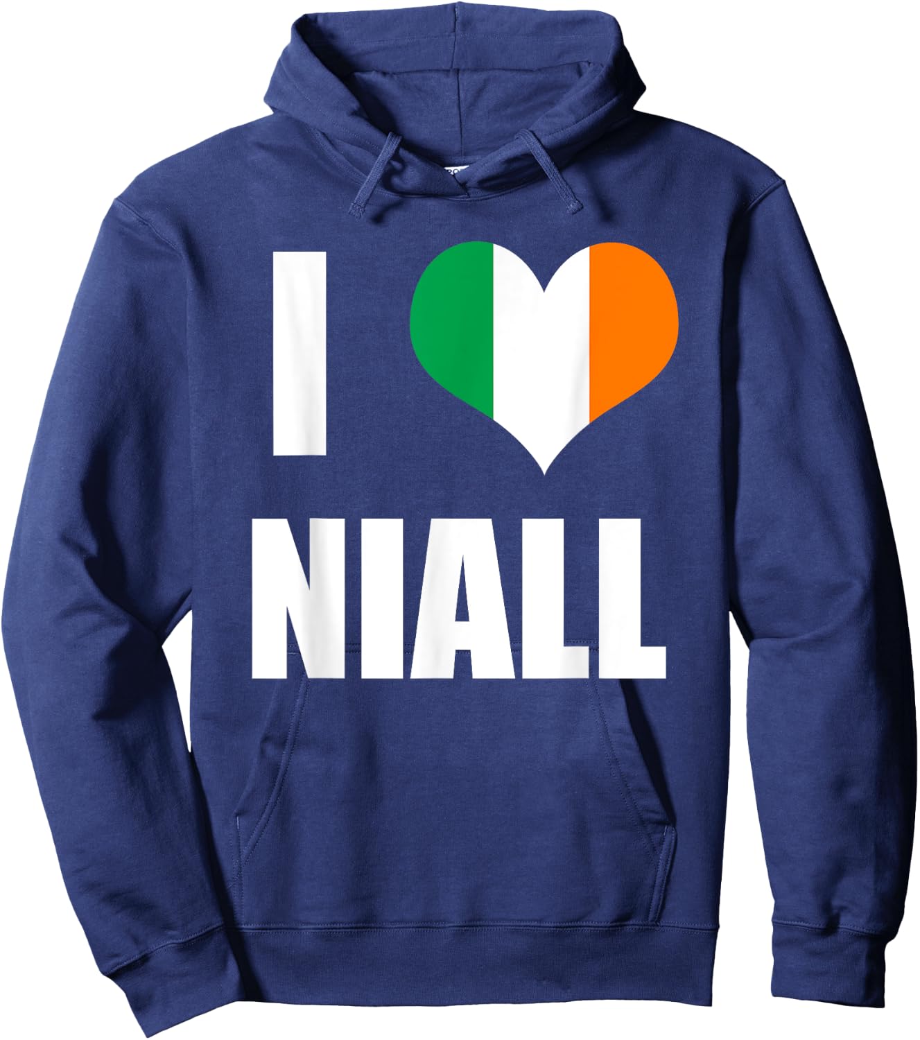 I Love Niall - Ireland Flag Heart Hoodie - Hoodie | Navy