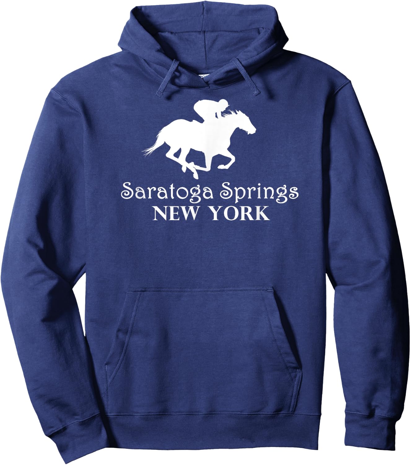 Saratoga Springs New York Horse Racing Jockey Hoodie - Hoodie | Navy