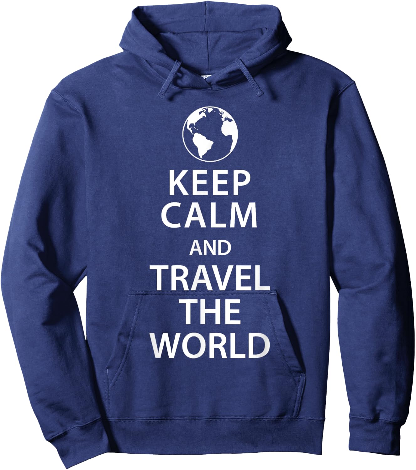 Keep Calm and Travel the World Hoodie - Hoodie | Navy