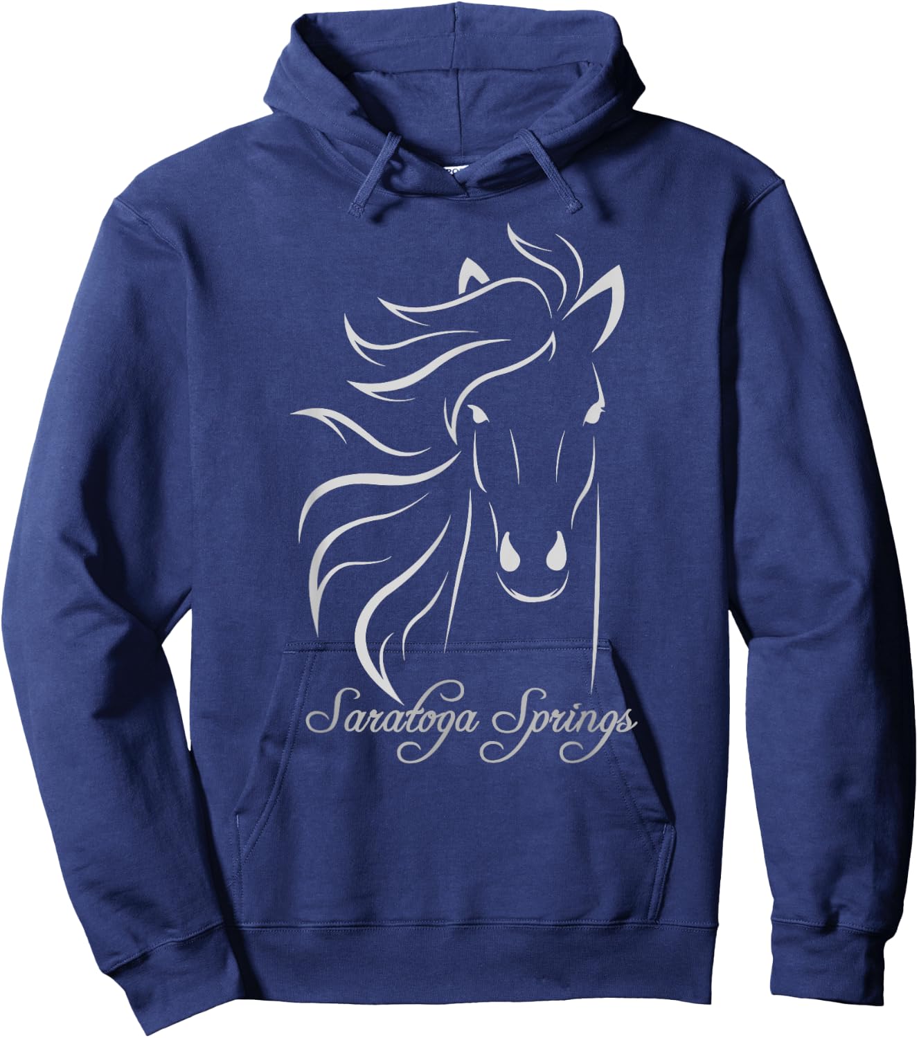 Saratoga Springs Upstate New York Horse Hoodie - Hoodie | Navy