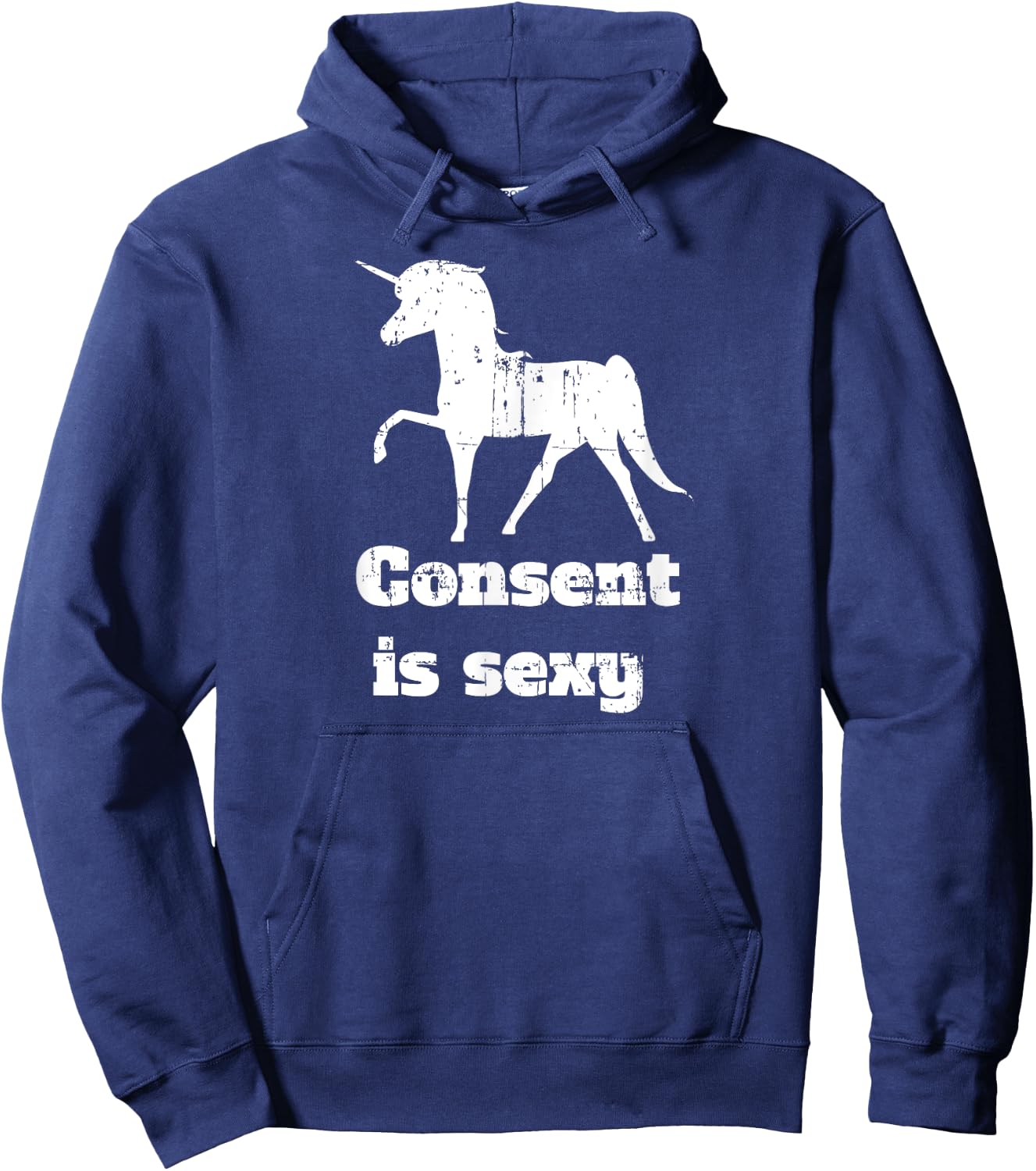 Distressed Unicorn Consent is Sexy Hoodie - Hoodie | Navy