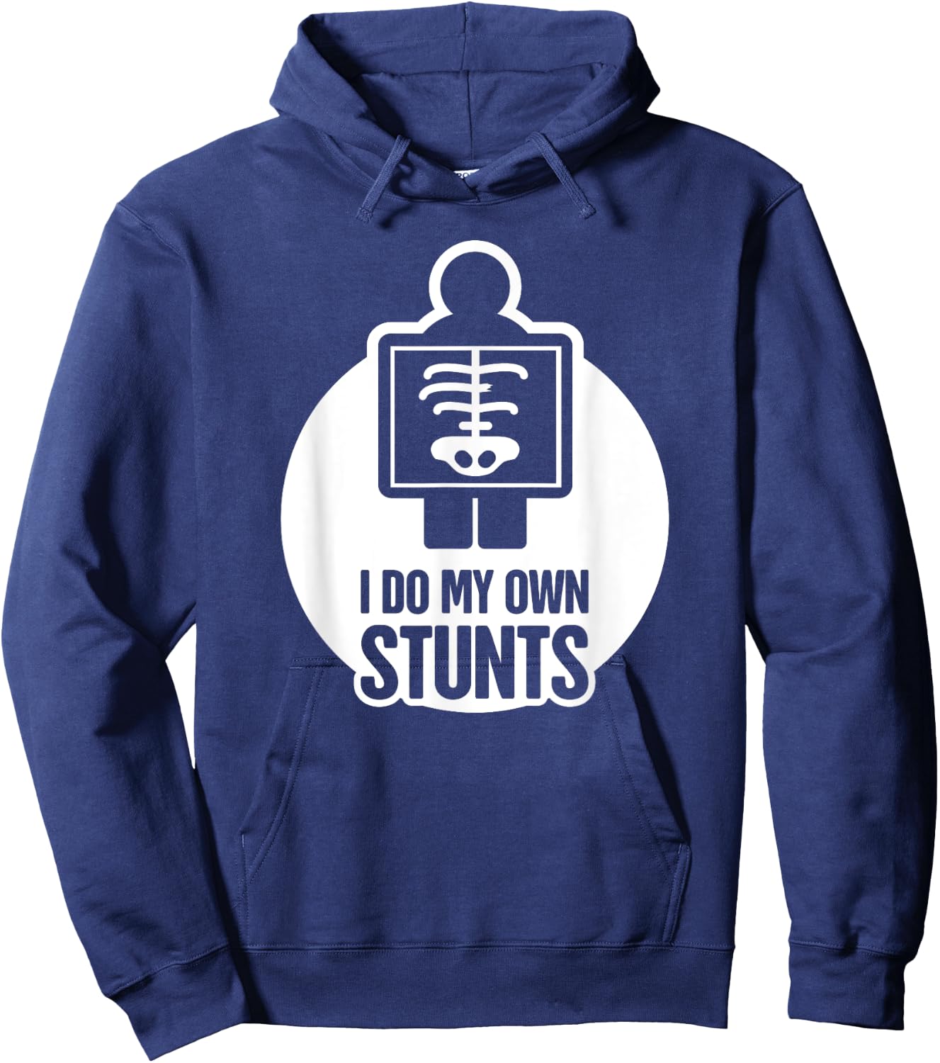 Funny Fracture Broken Rib Hoodie - Hoodie | Navy
