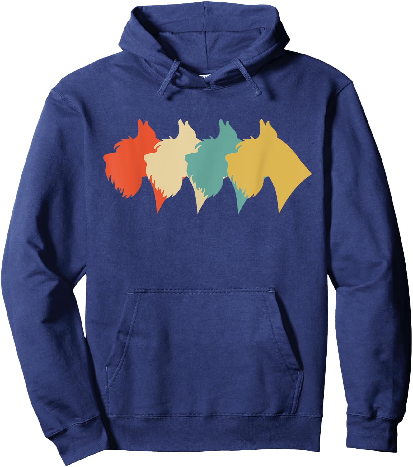 Vintage Retro Art Schnauzer T Shirt Gift Hoodie - Hoodie | Navy