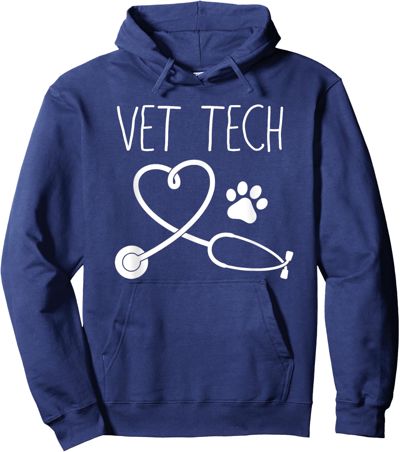 VET TECH LOVE , Animal Love Care Paw Print Gift Hoodie - Hoodie | Navy