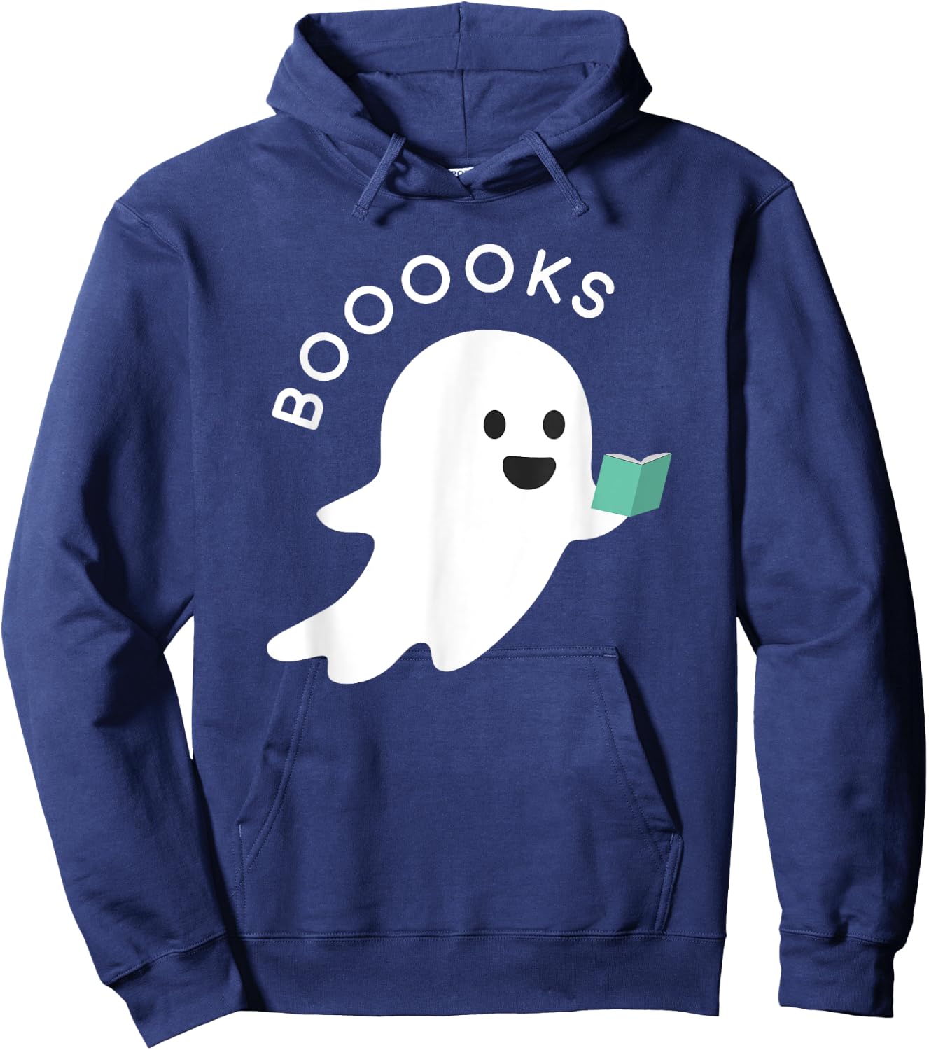 Booooks Ghost Reading Books Halloween Hoodie - Hoodie | Navy