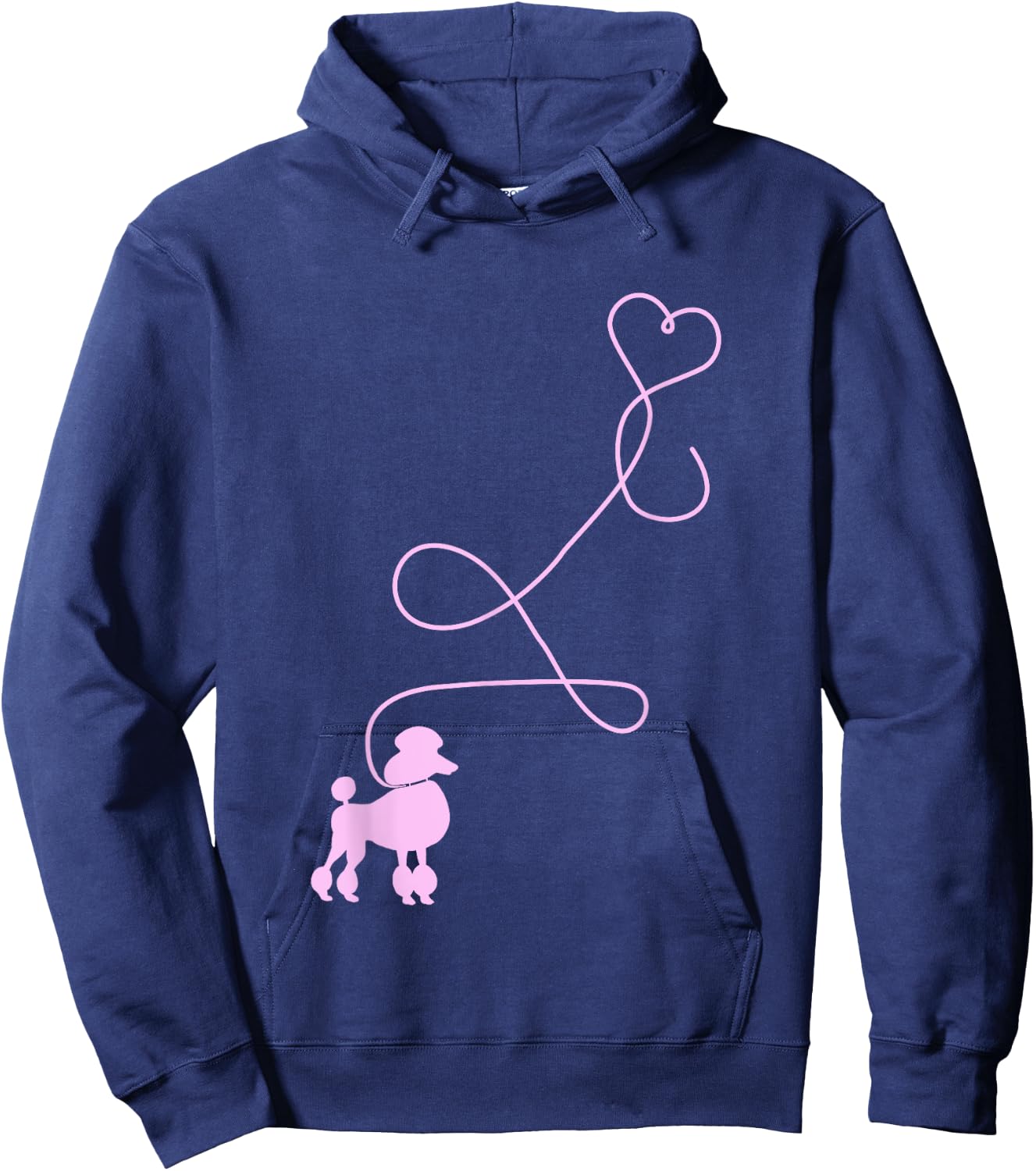 1950's Sock Hop Costume - Dog Cute Poodle Heart Hoodie - Hoodie | Navy