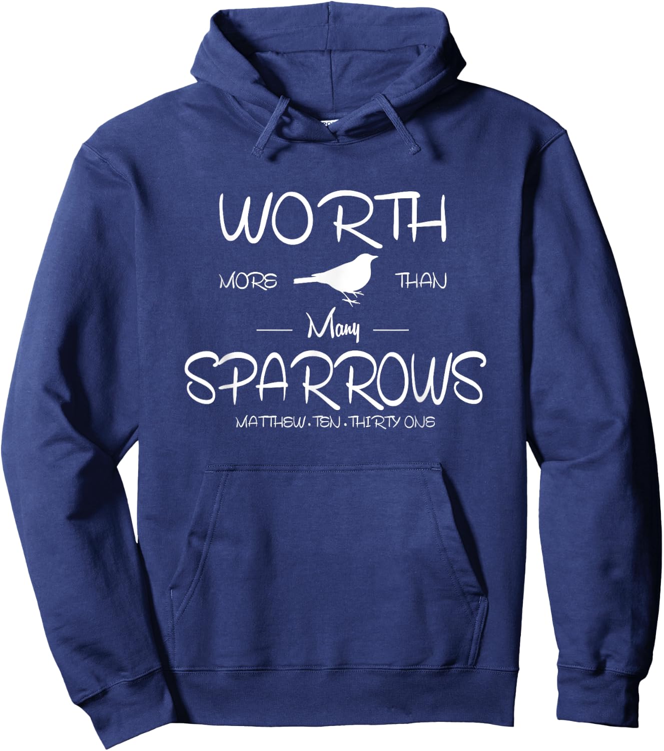 Worth More than Many Sparrows Christian Hoodie - Hoodie | Navy