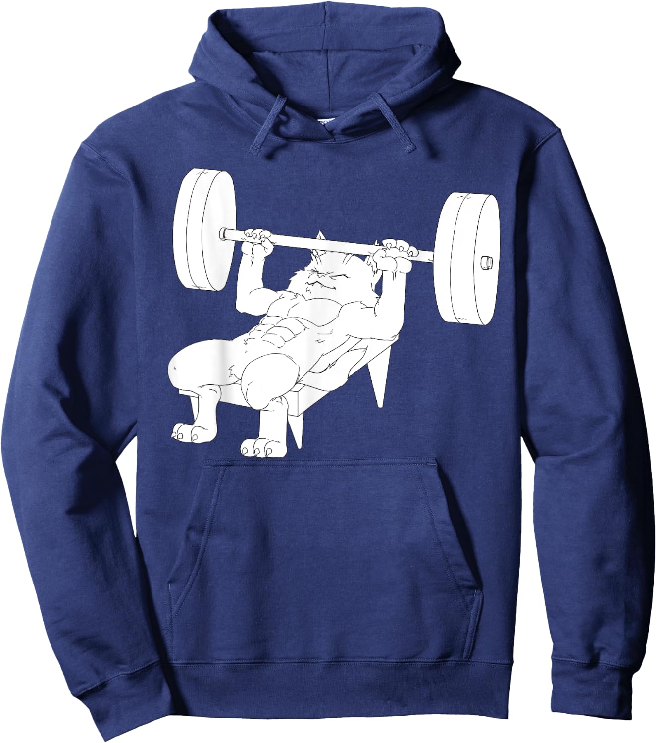 Cat Bench Press Powerlifting Women Hoodie - Hoodie | Navy