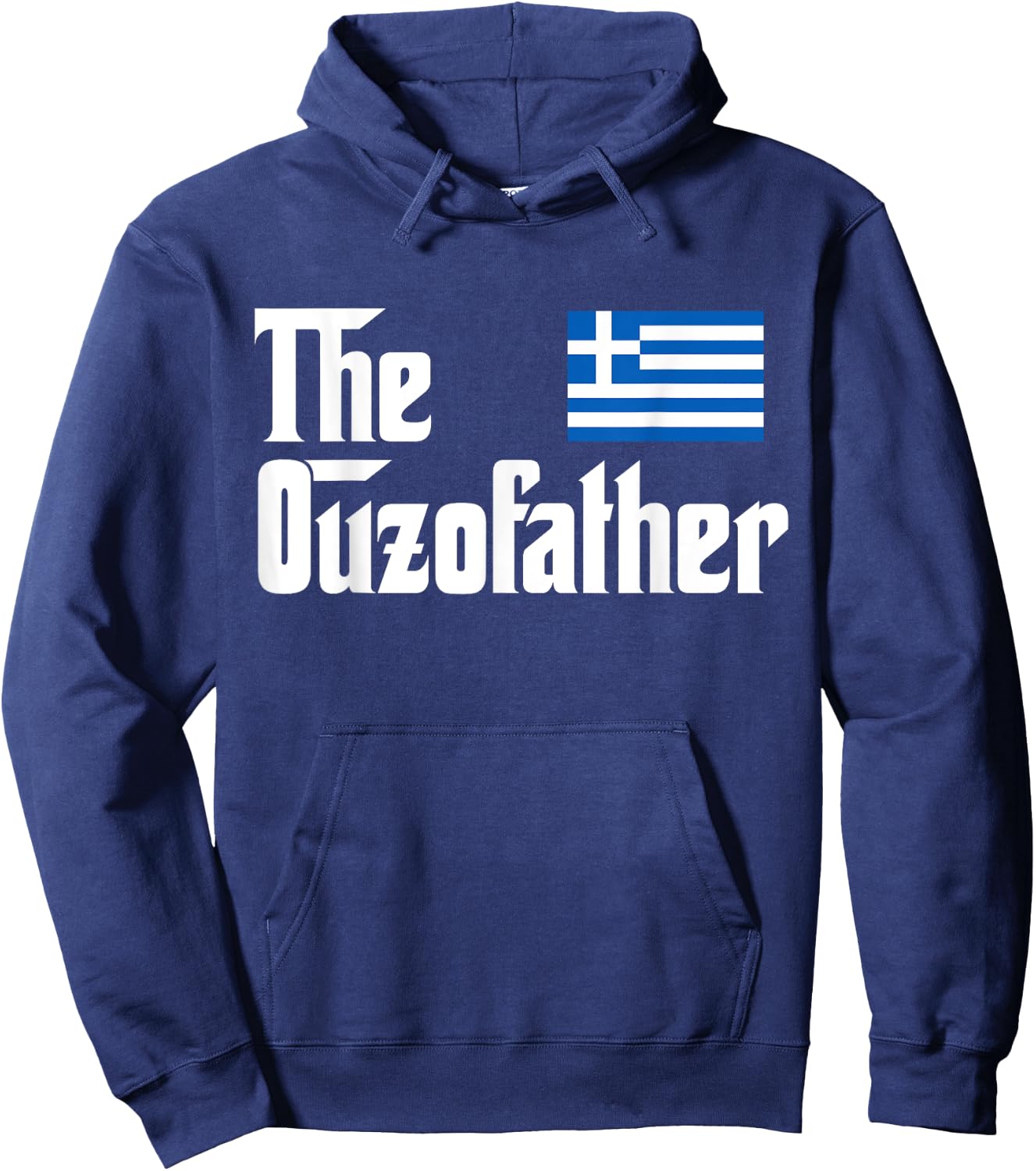 The Ouzo Father Funny Greek Flag Gift Shirt Hoodie - Hoodie | Navy