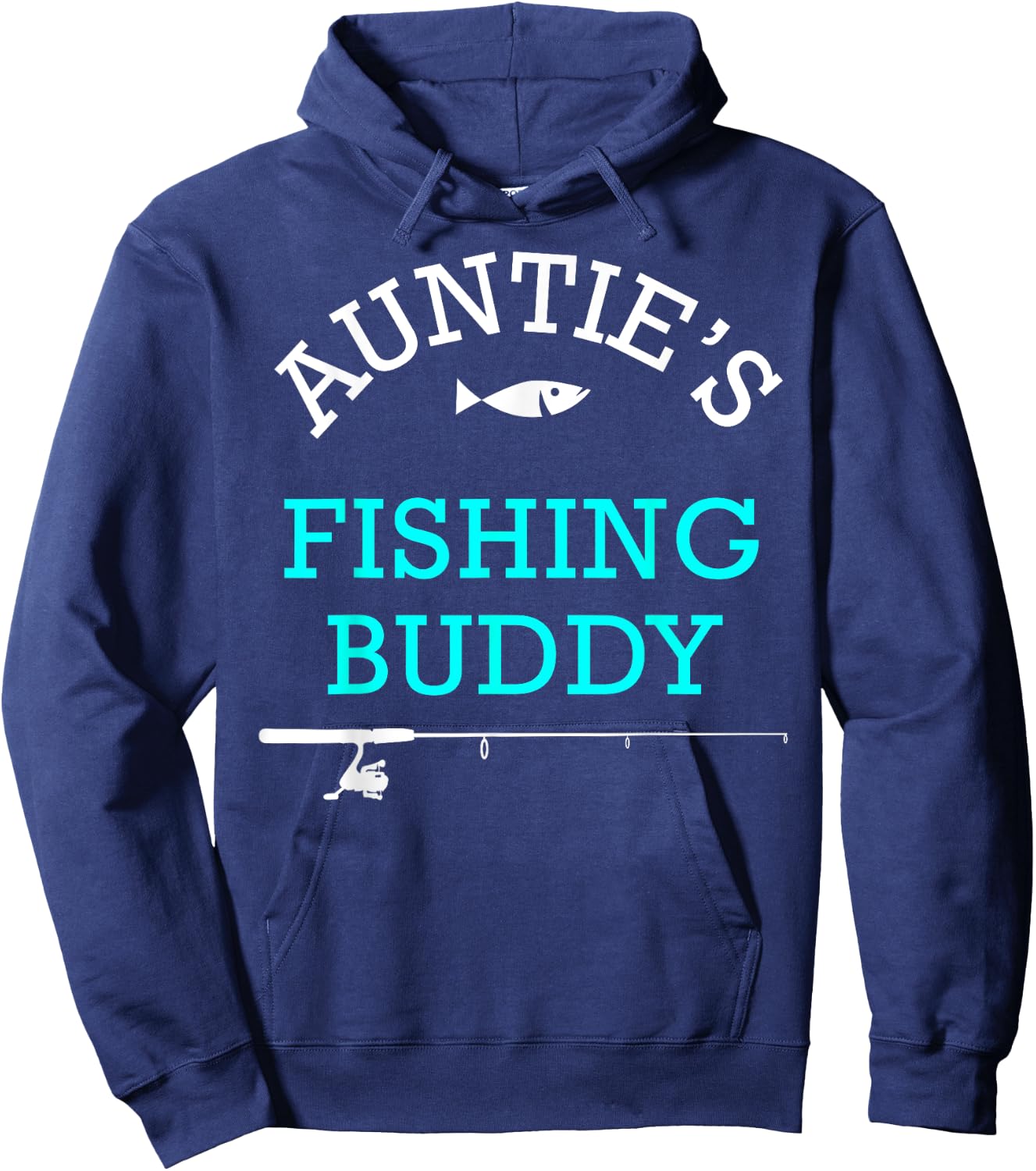 Aunties Fishing Buddy Shirt Cute Kids Gift Hoodie - Hoodie | Navy