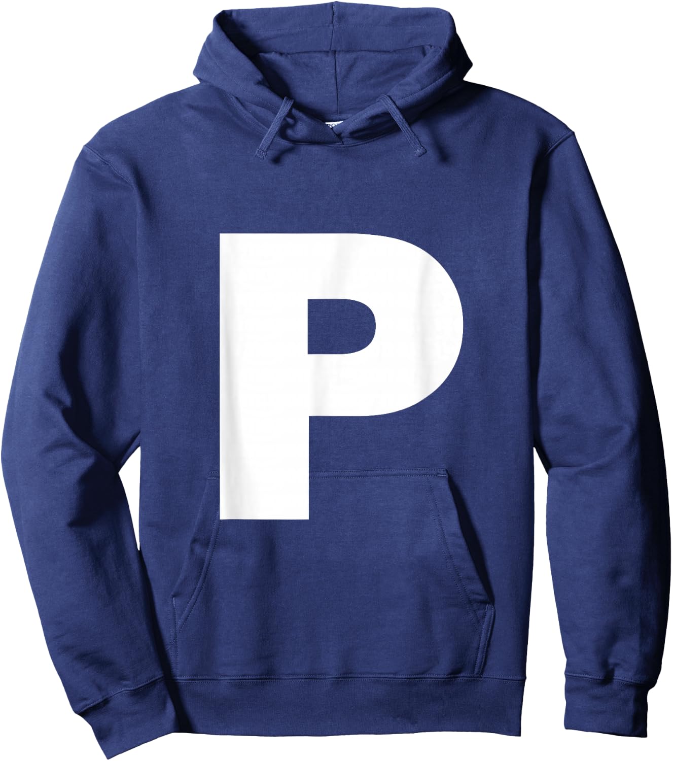 Letter P Capital Alphabet Monogram Initial Hoodie - Hoodie | Navy