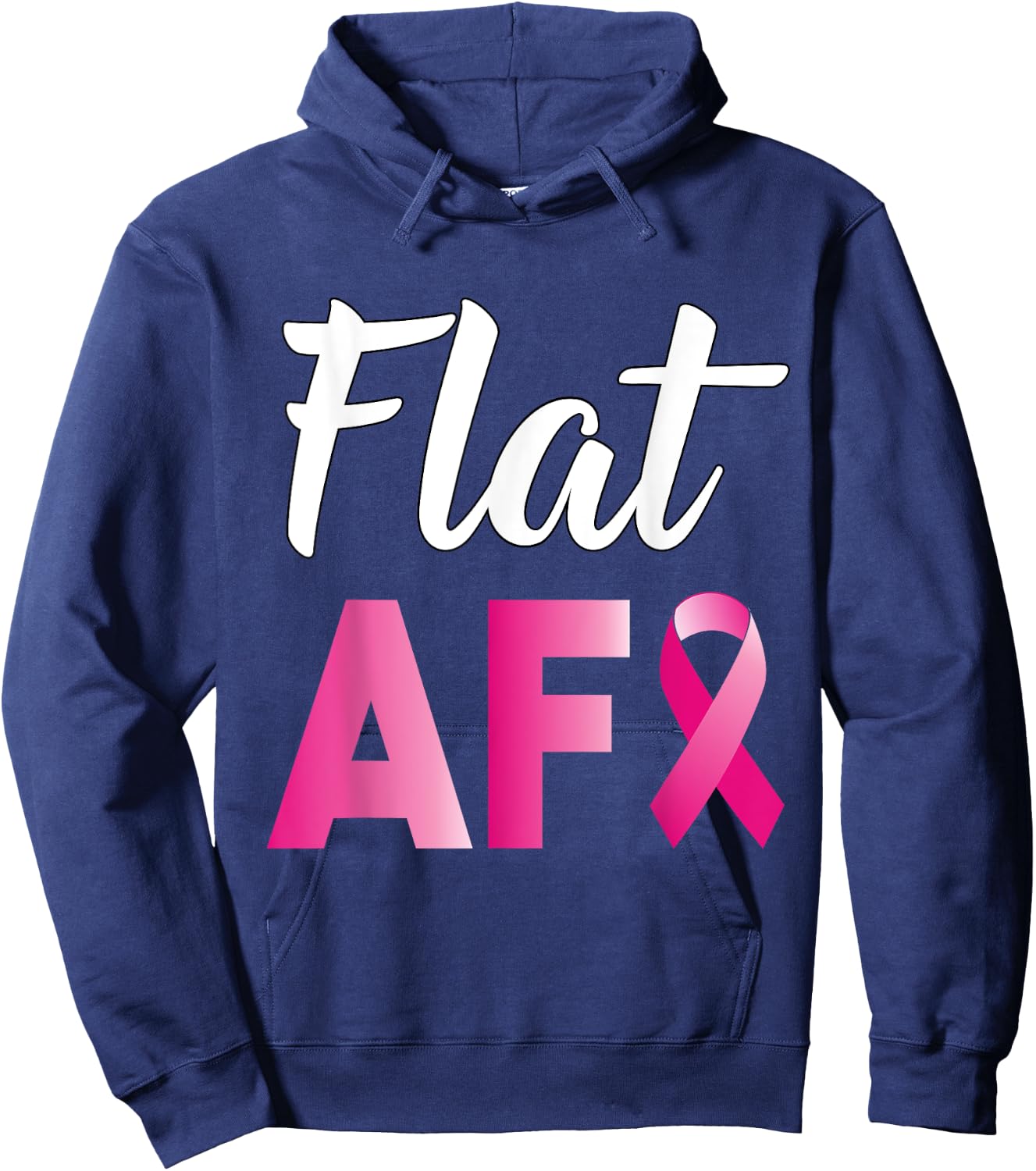 Breast Cancer Mastectomy Flat AF Survivor Hoodie - Hoodie | Navy