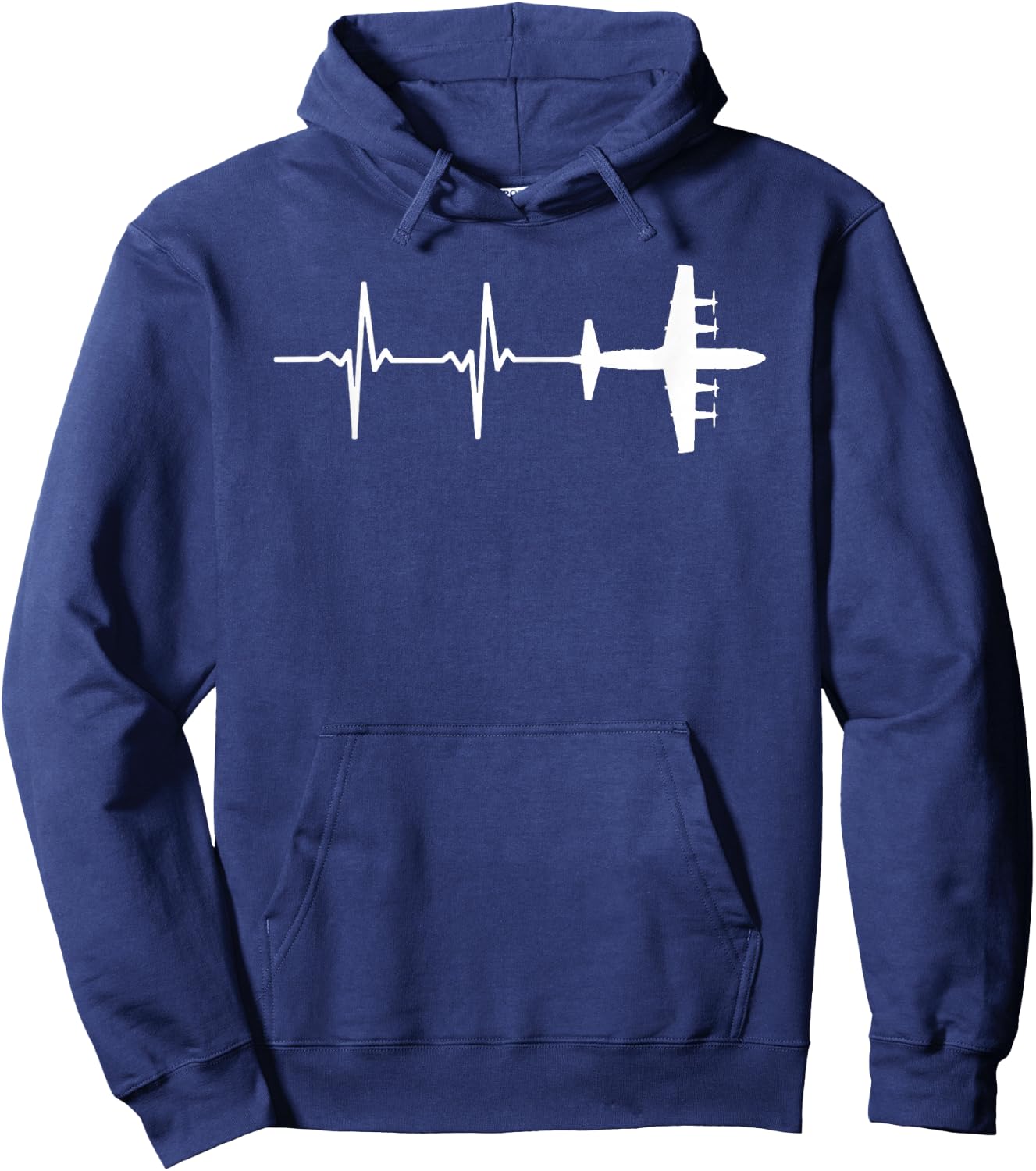 EKG Heartbeat P-3 Orion Military Plane Shirt Hoodie - Hoodie | Navy
