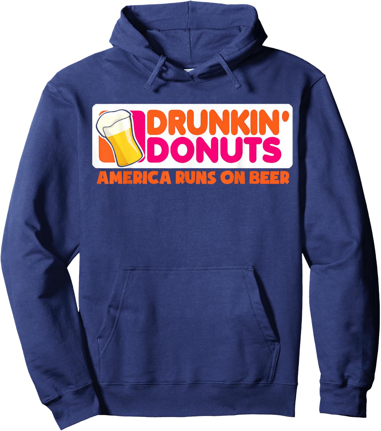 Drunkin grownups America runs on Beer Shirt Hoodie - Hoodie | Navy