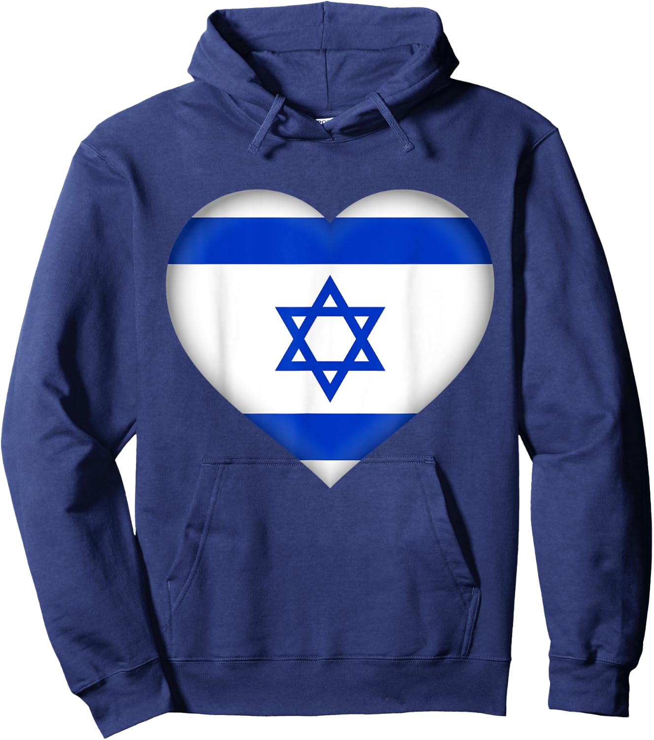 I Love Israel | Israeli Flag Heart Outfit Hoodie - Hoodie | Navy