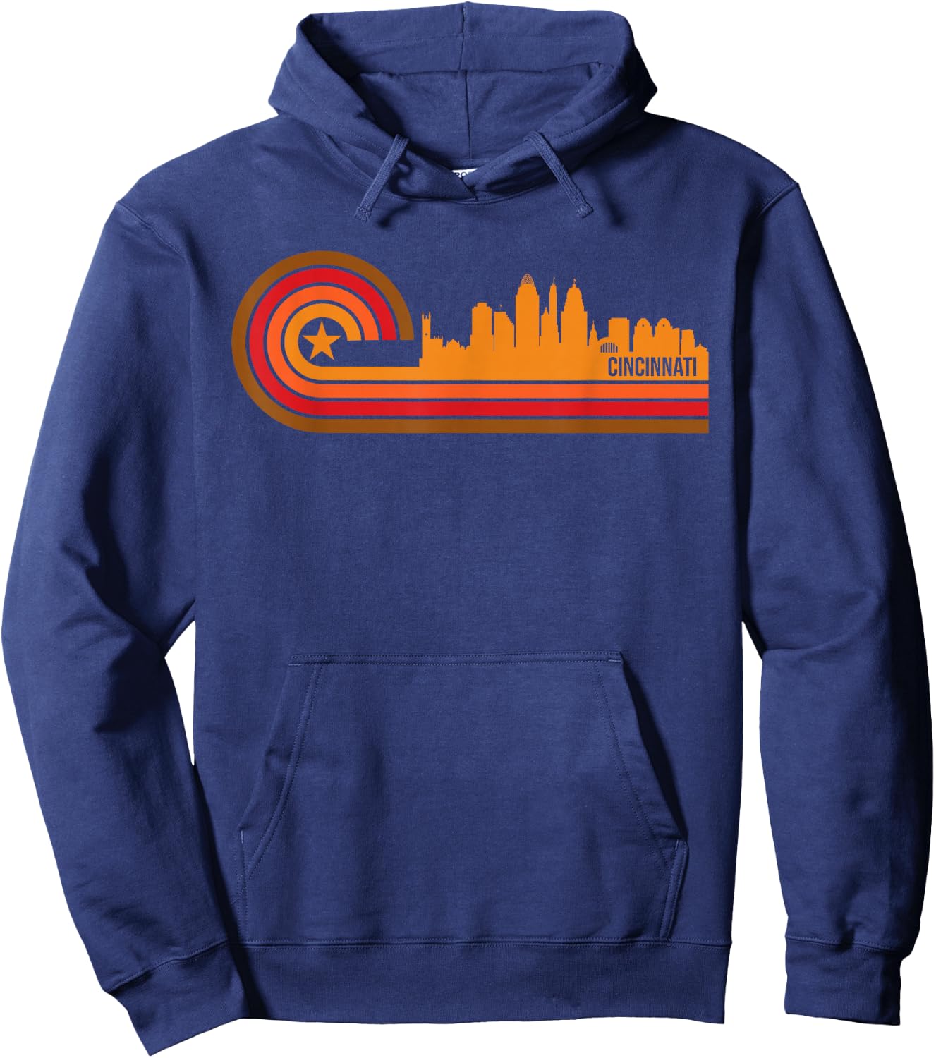 Retro Cincinnati - Cincinnati OH Skyline Shirt Hoodie - Hoodie | Navy