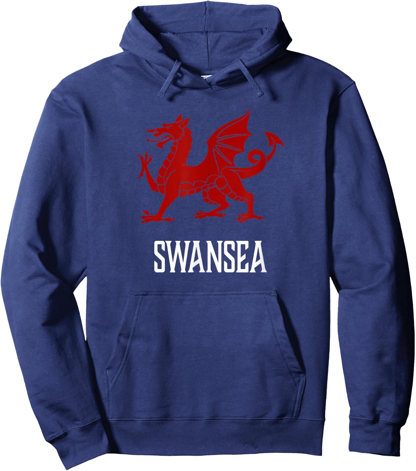Swansea, Wales - Welsh Flag Cymru Hoodie - Hoodie | Navy