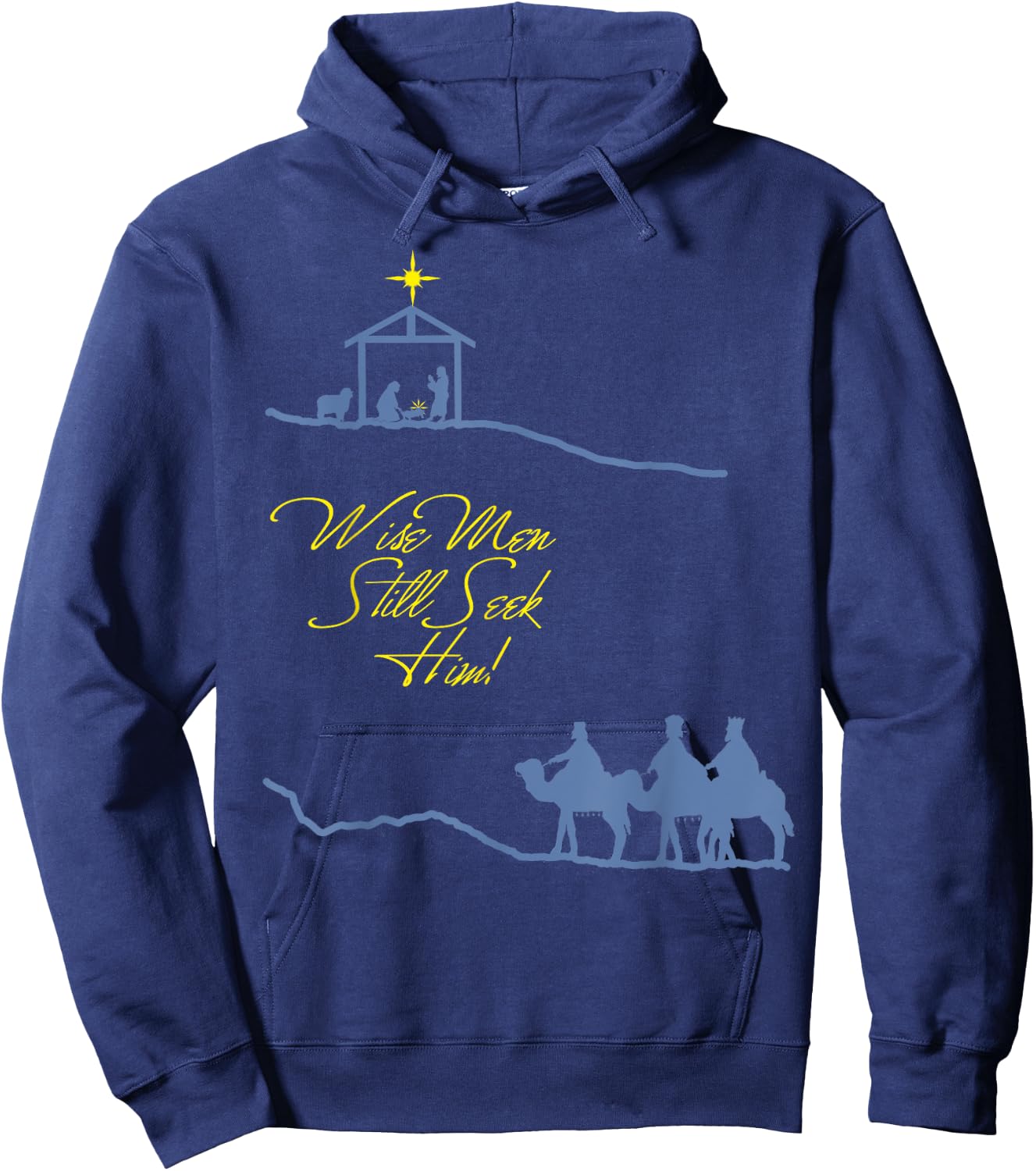 Wise Men Still Seek Him Christmas Scene Hoodie - Hoodie | Navy