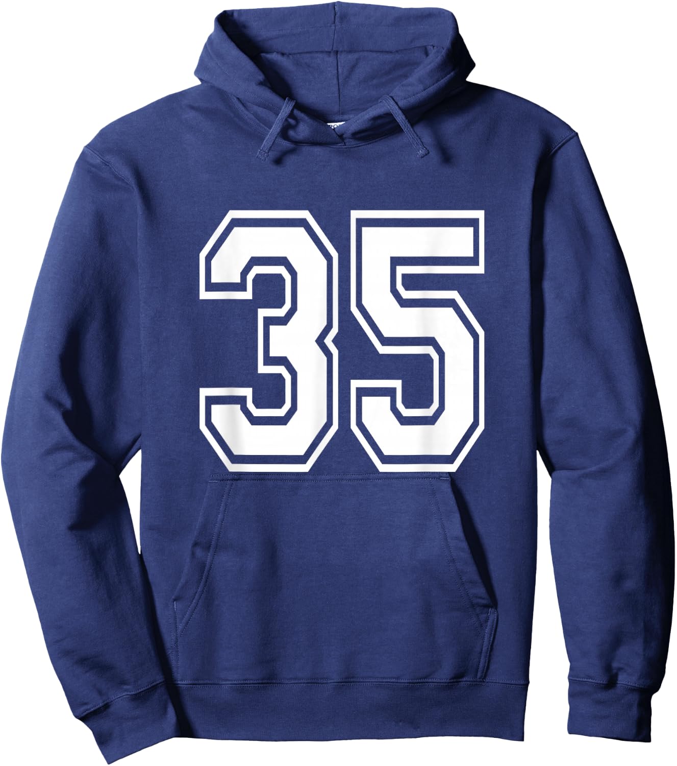 Number 35 Birthday Varsity Sports Team Jersey Hoodie - Hoodie | Navy