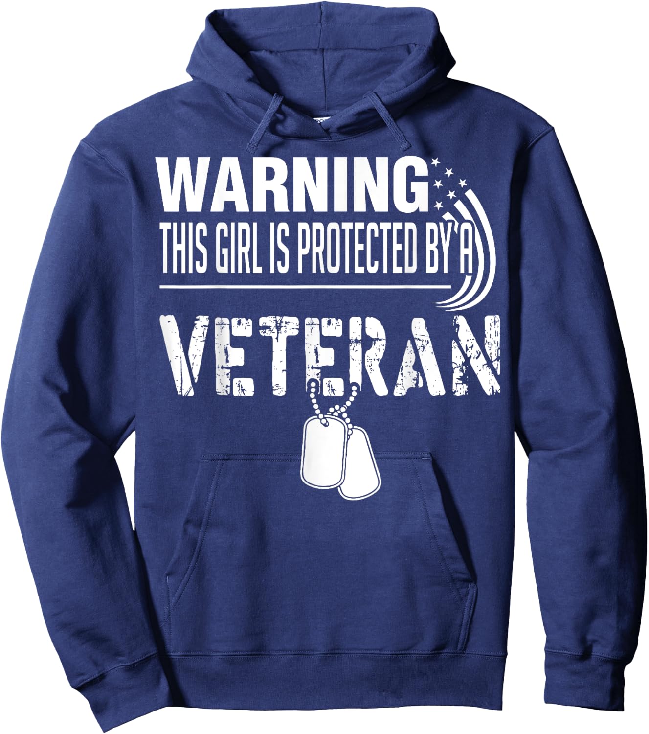 Warning This Girl Is Protected By A Veteran Hoodie - Hoodie | Navy