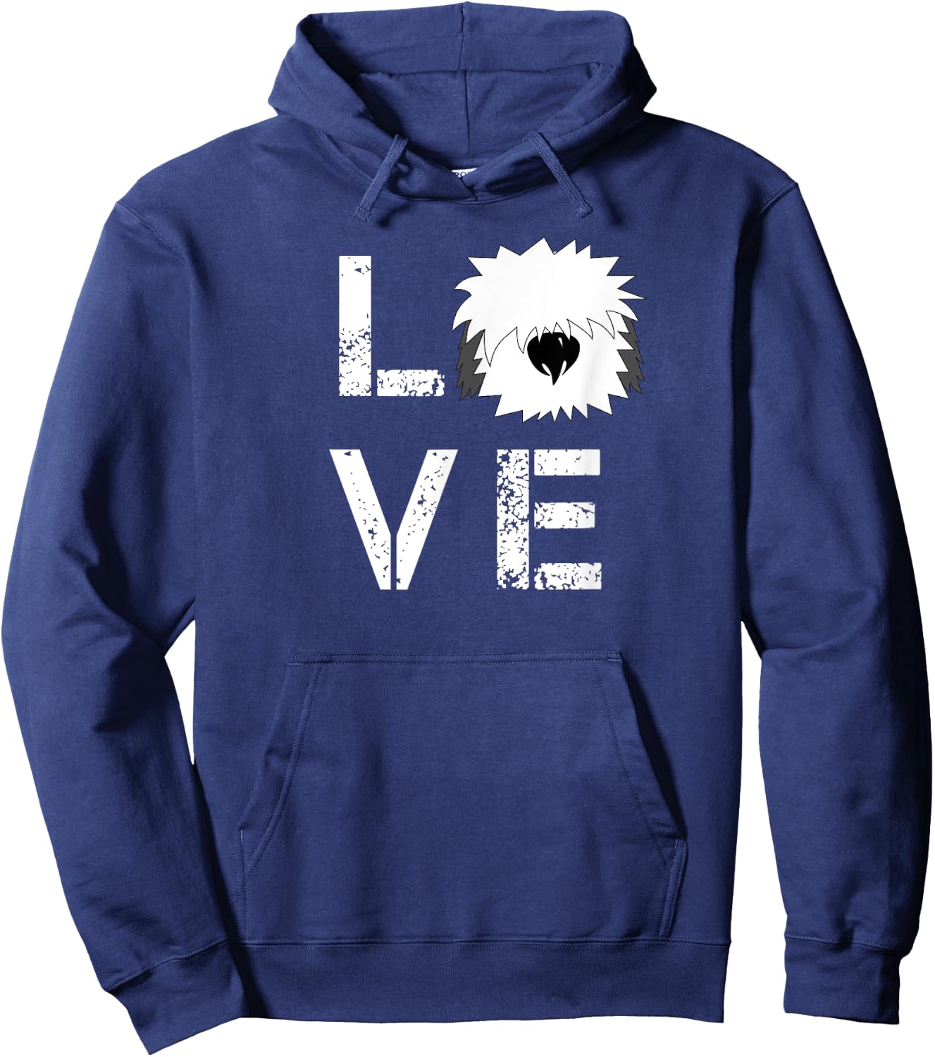 Love My Dog - Funny English Sheepdog Cool Pet Hoodie - Hoodie | Navy