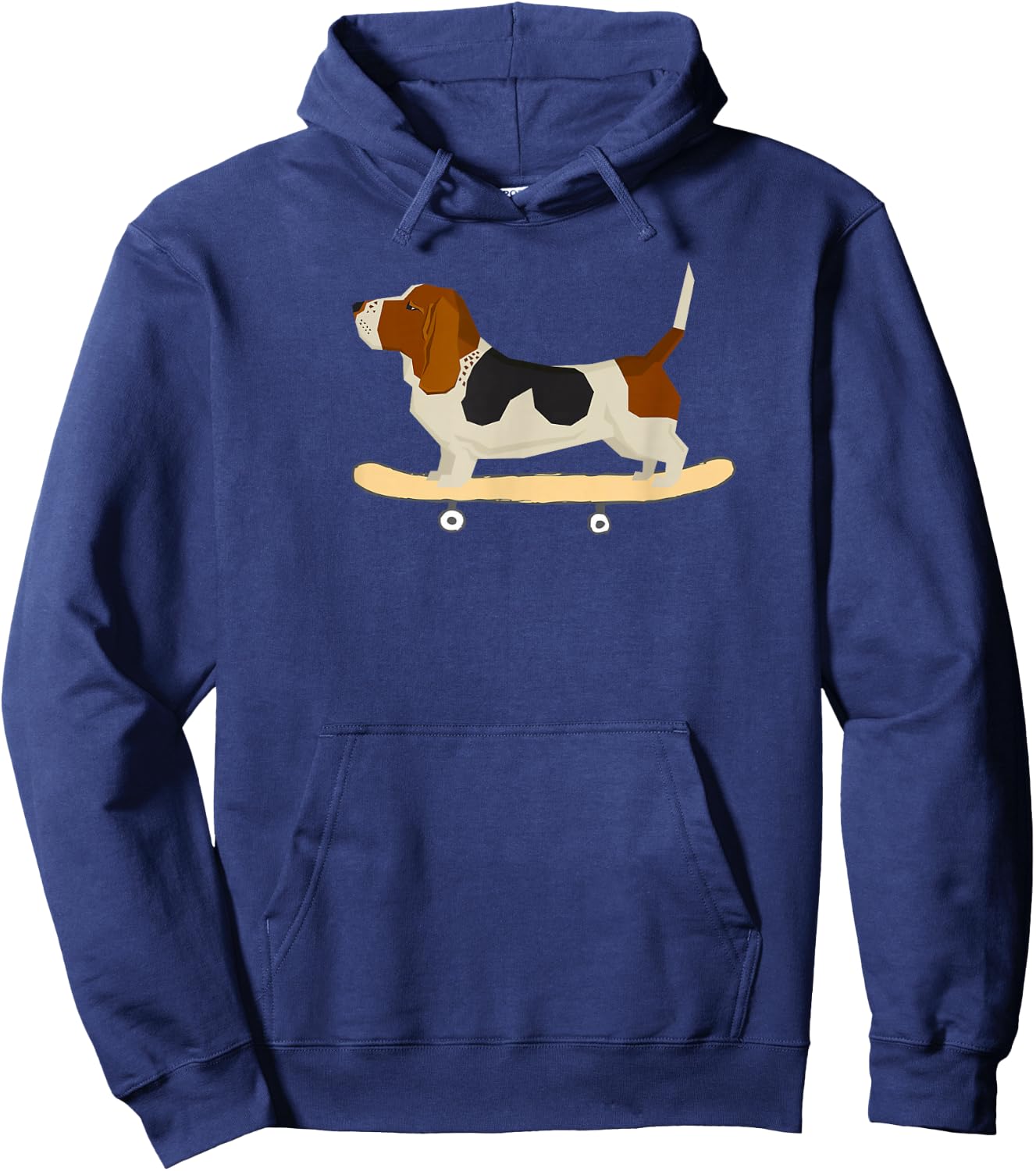 Funny Skateboarding Bassett Hound Dog Gift Hoodie - Hoodie | Navy