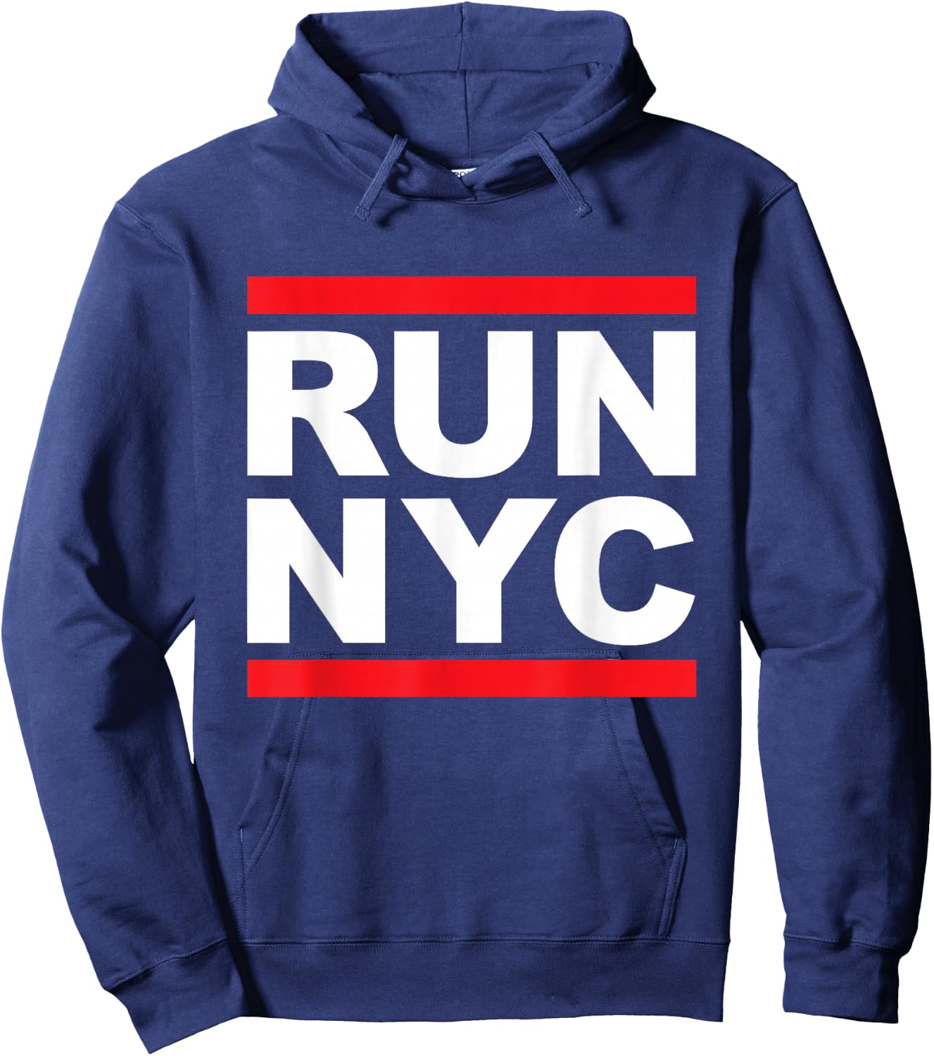 Run NYC Classic Logo T Shirt Hoodie - Hoodie | Navy