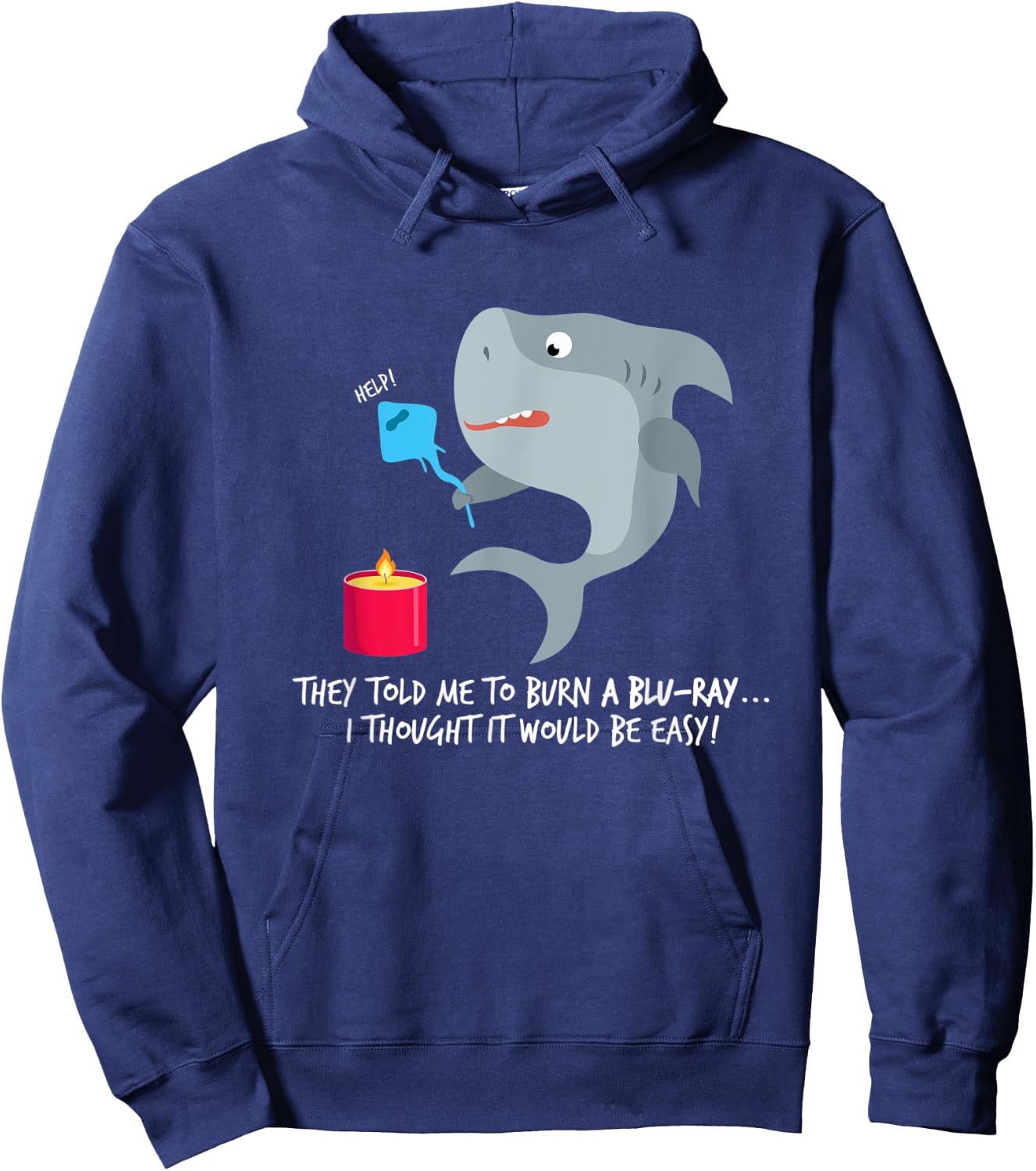 Funny shark and Blu-ray Hoodie - Hoodie | Navy