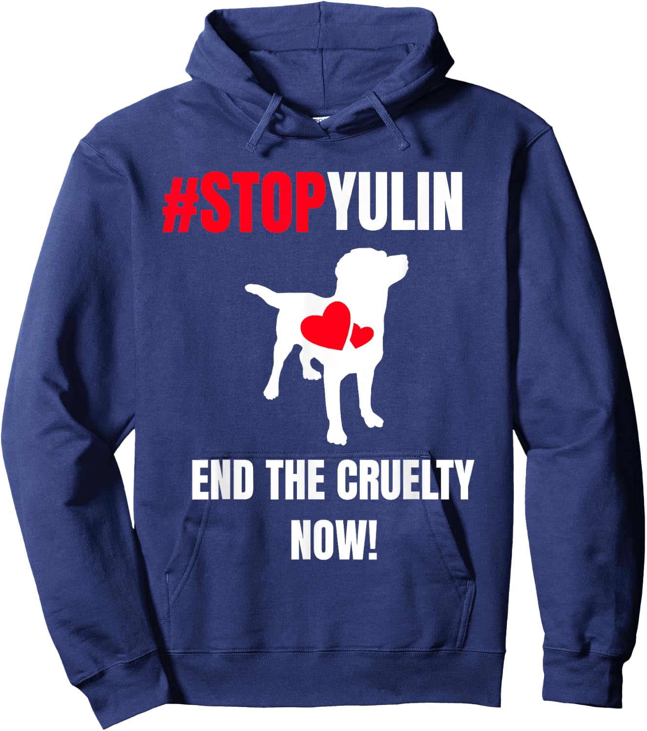 Stop Yulin Animal Rights T Shirt Hoodie - Hoodie | Navy