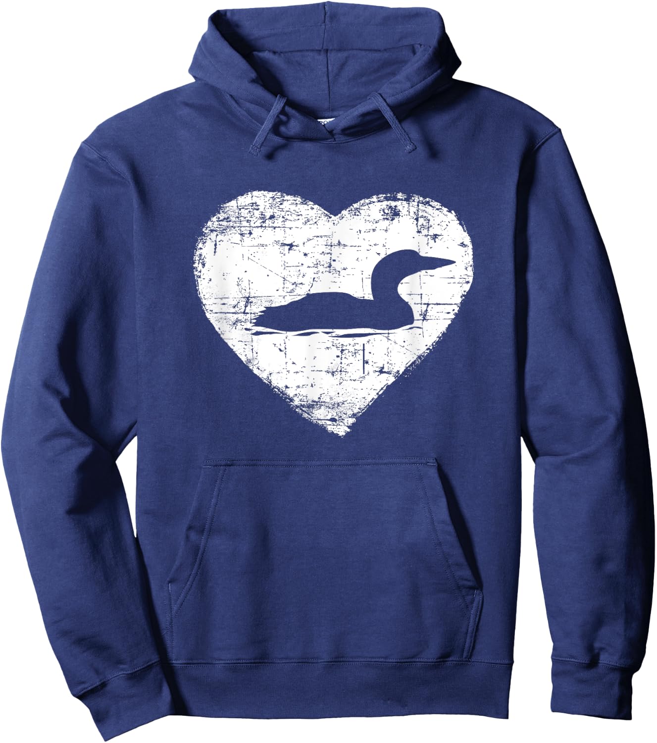 Loon | Love Loons Heart Lake Shirt Hoodie - Hoodie | Navy