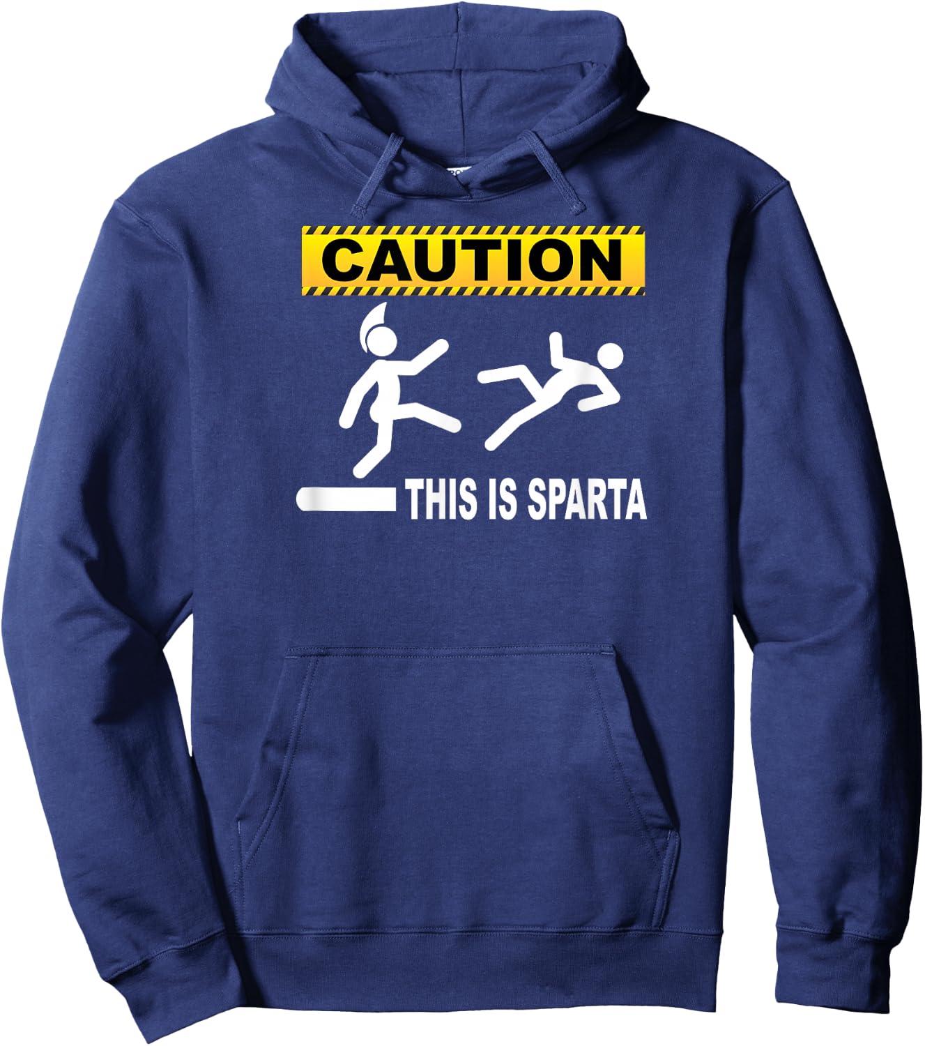 Caution This Is Sparta - Humorous T Shirt Hoodie - Hoodie | Navy