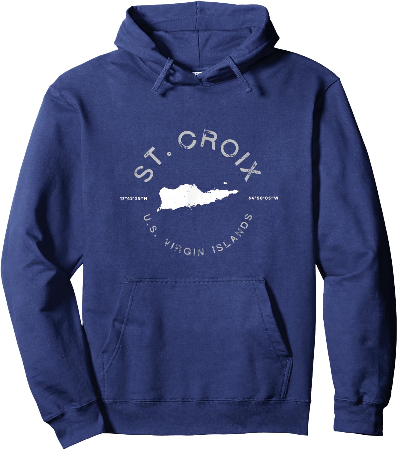 St. Croix USVI Graphic Vintage Retro T Shirt Hoodie - Hoodie | Navy