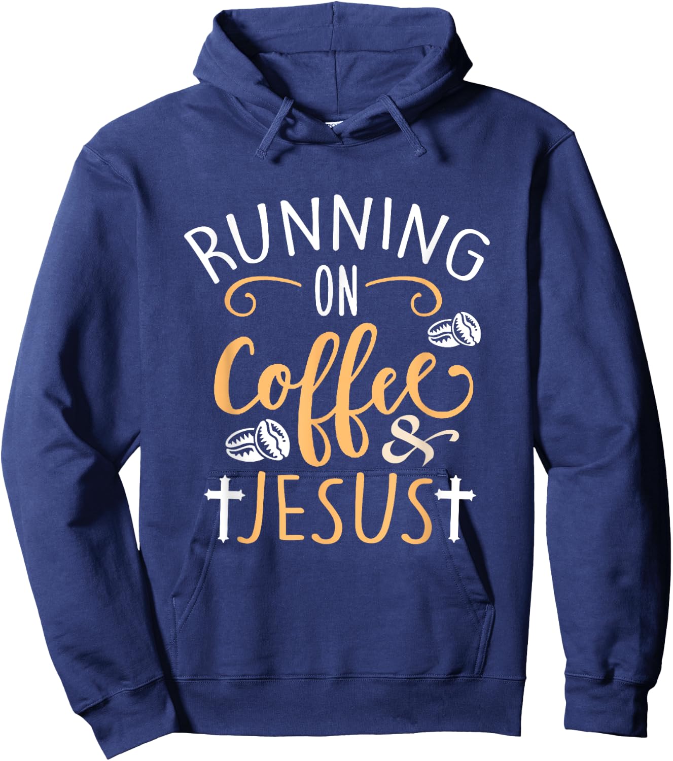 Running on Coffee and Jesus Fun Sport Christian Hoodie - Hoodie | Navy