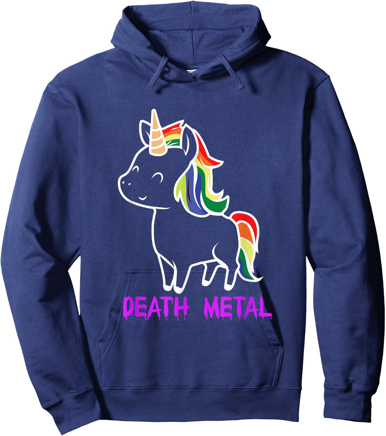 Death Metal Unicorn Music Festival Metalhead Hoodie - Hoodie | Navy