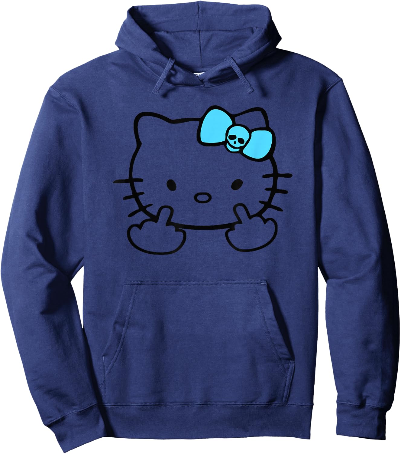 Mean Kitty Middle Finger Hoodie - Hoodie | Navy