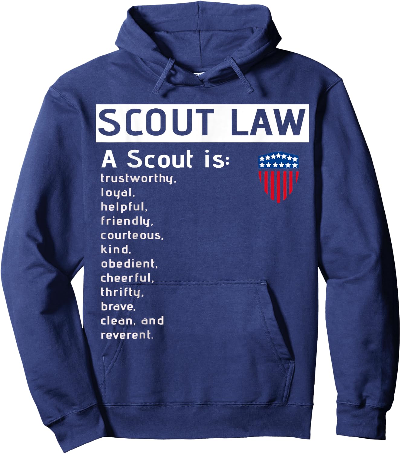 US America Flag Scouting for boys girls Hoodie - Hoodie | Navy
