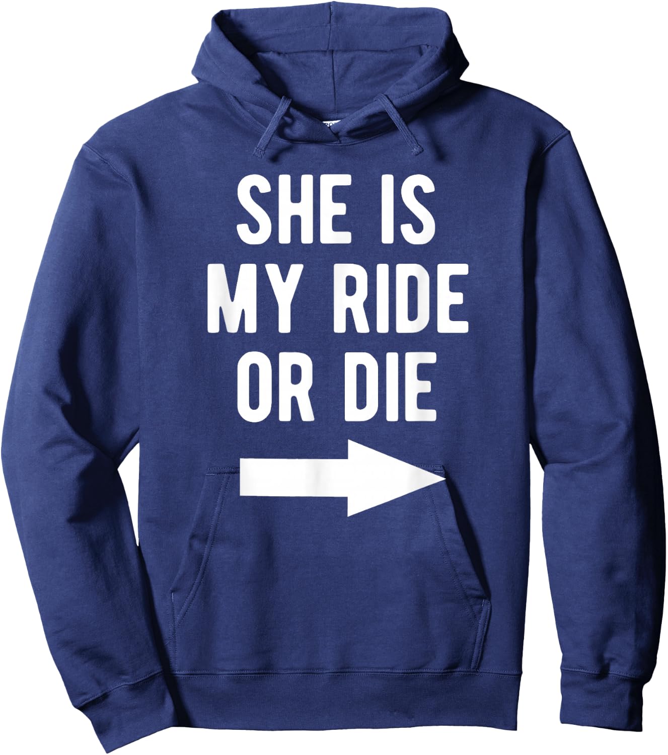 She Is My Ride Or Die Right Arrow Best Friends Hoodie - Hoodie | Navy