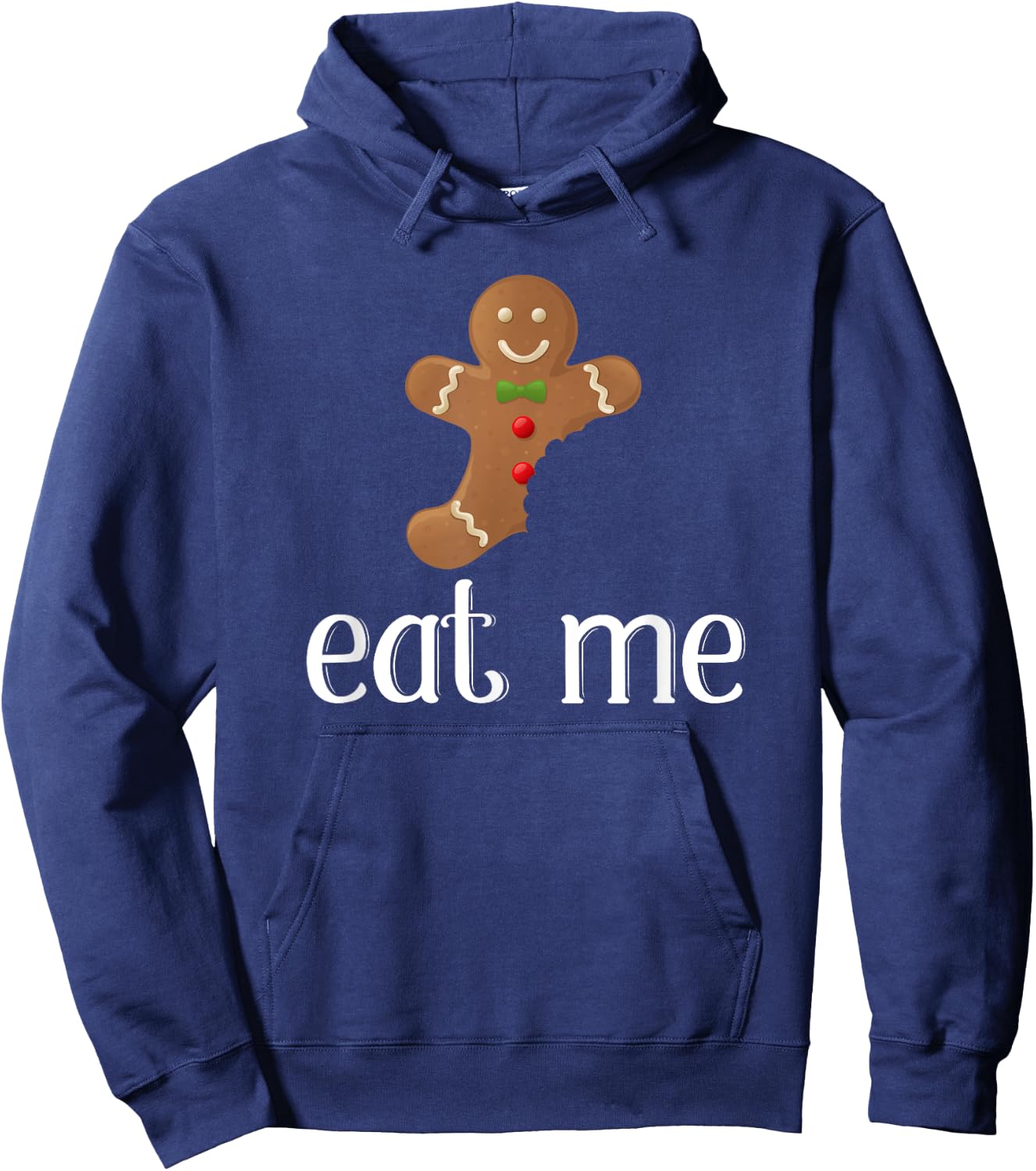 Eat Me Gingerbread Man Funny Christmas Hoodie - Hoodie | Navy
