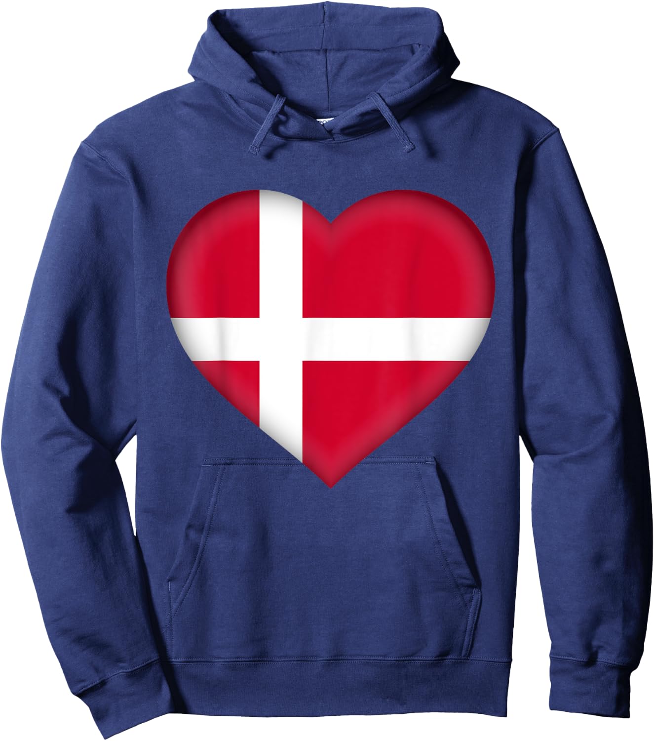 I Love Denmark | Danish Flag Heart Outfit Hoodie - Hoodie | Navy