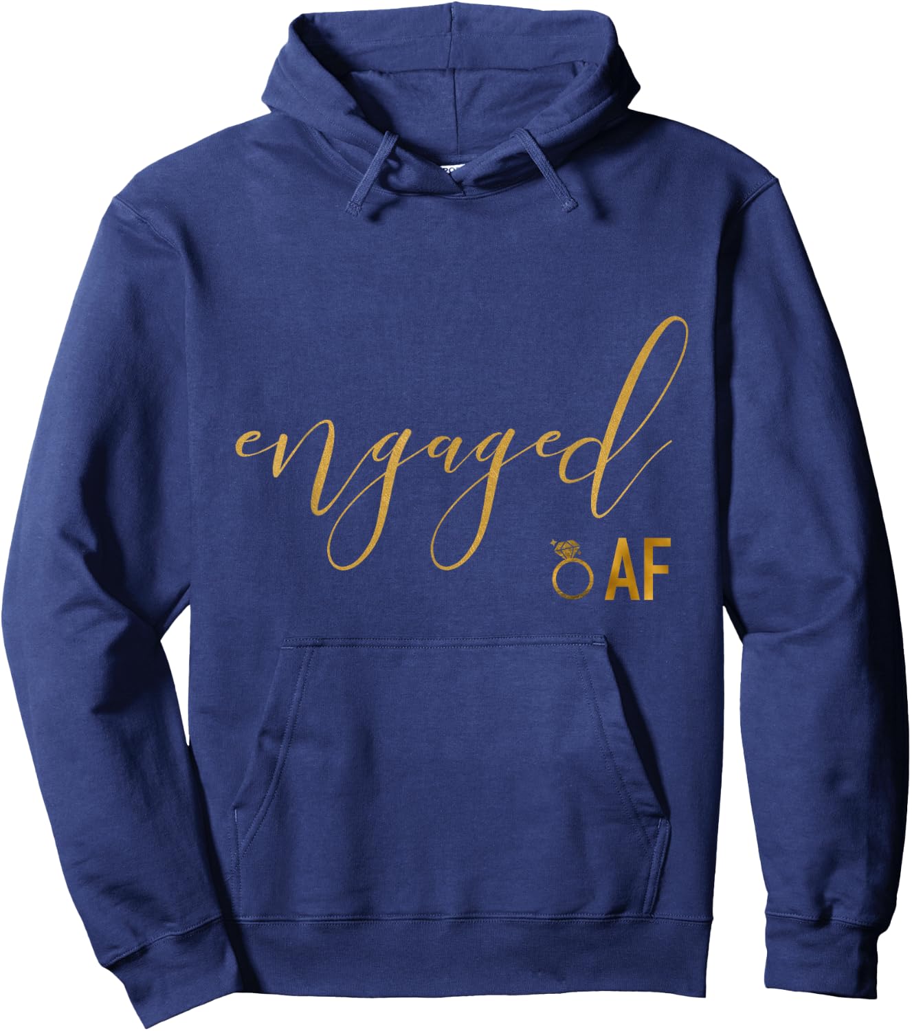 Engaged AF Honeymoon Faux Gold Hoodie - Hoodie | Navy