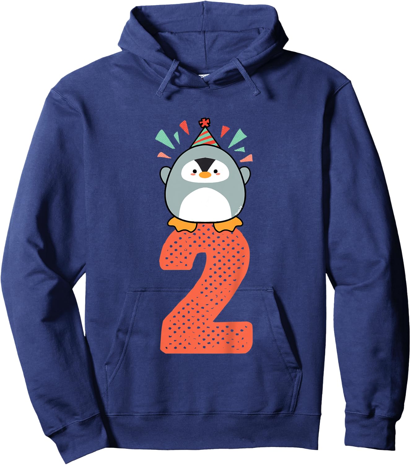 Kids 2nd Birthday Gift Toddler Penguin 2 Years Hoodie - Hoodie | Navy