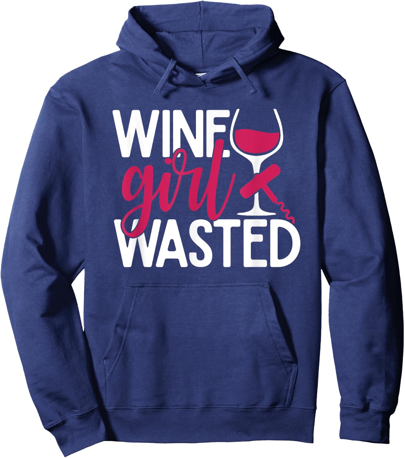 Wine Girl Wasted Hoodie - Hoodie | Navy