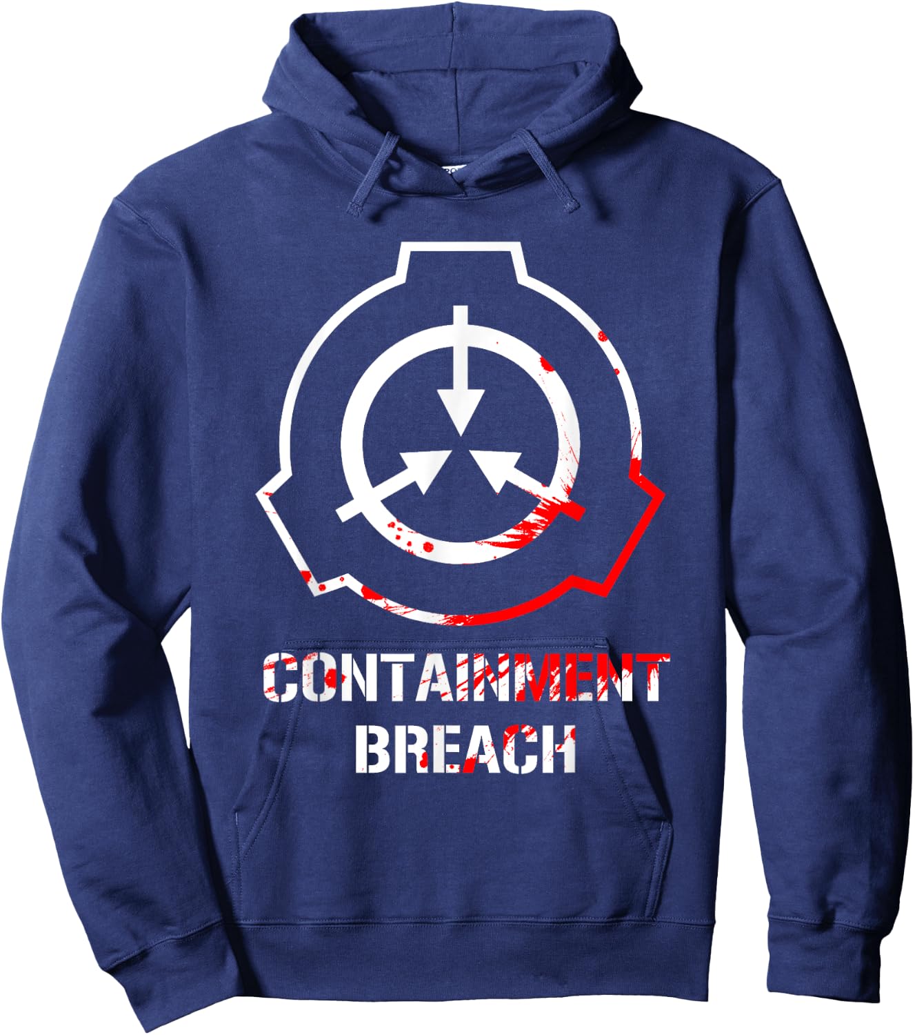 SCP Containment Bloody Logo Shirt Hoodie - Hoodie | Navy