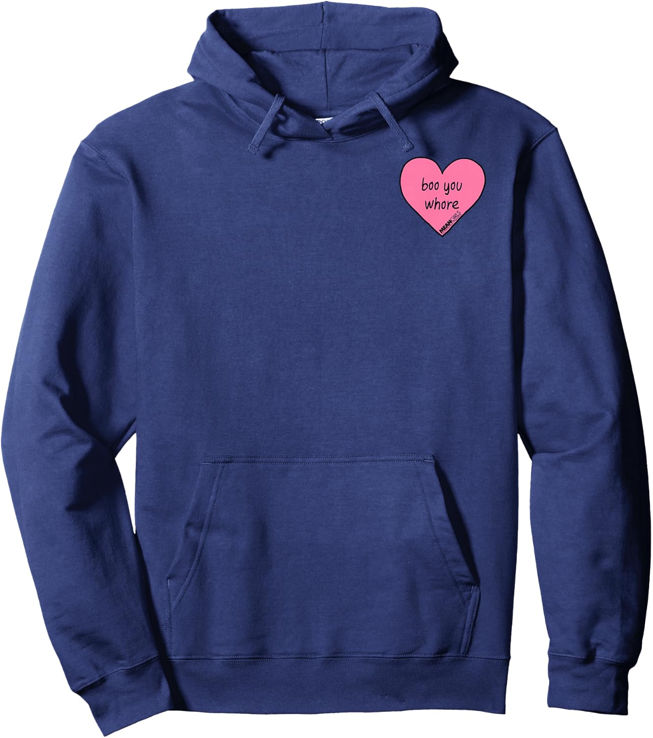 Mean Girls Boo You Whore Mini Heart Pocket Hoodie - Hoodie | Navy