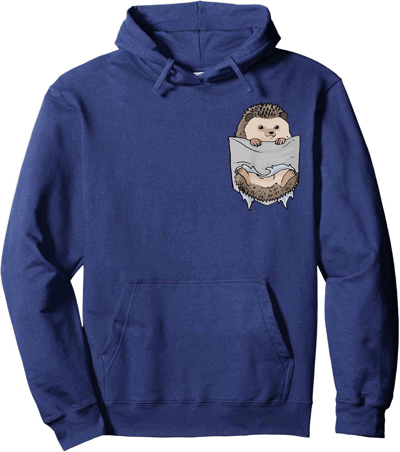 Hedgehog in the chest pocket. Funny hedgehog Hoodie - Hoodie | Navy