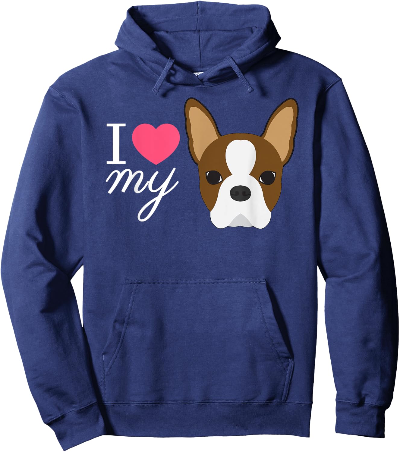 Red Boston Terrier Hoodie - Hoodie | Navy