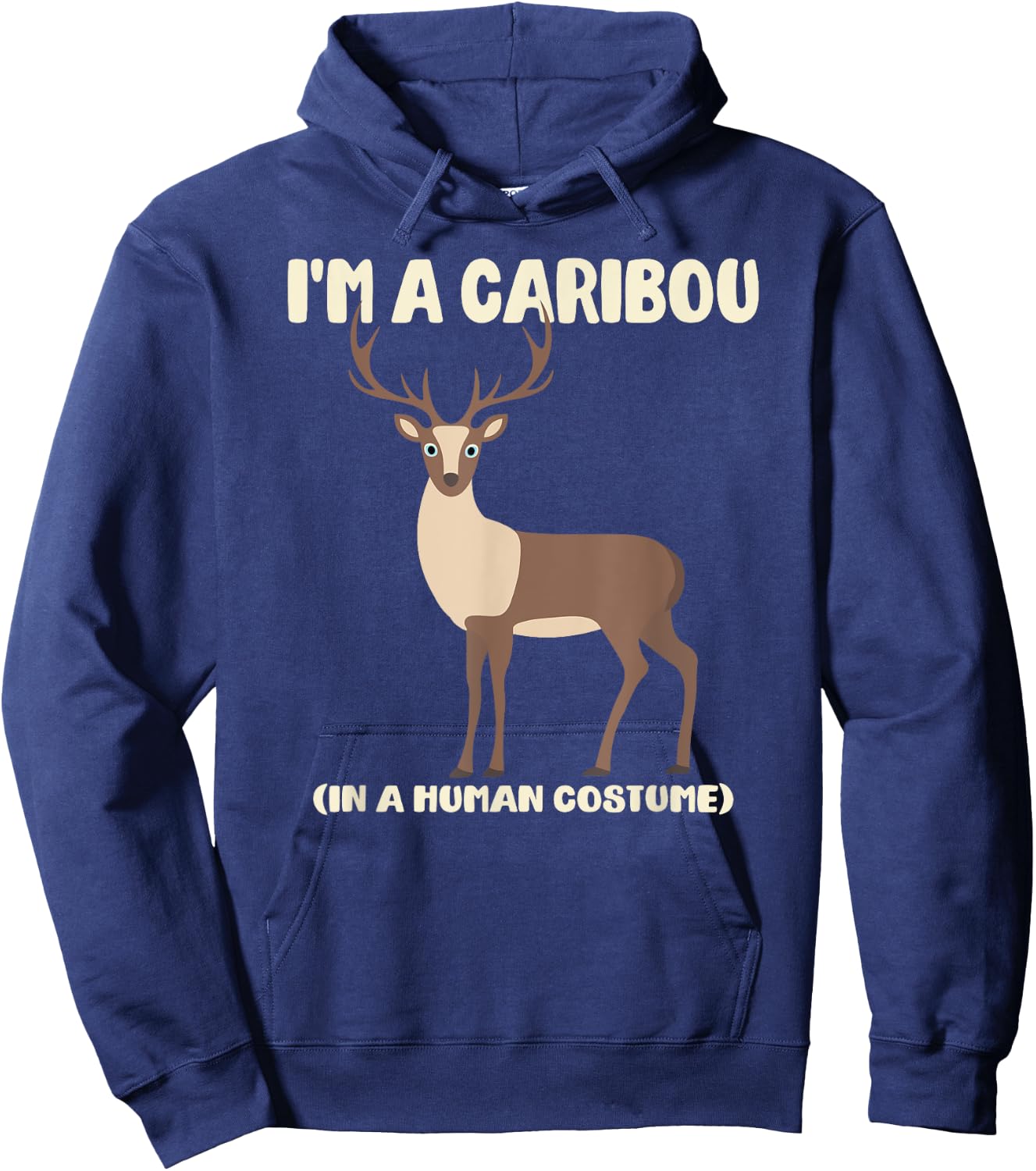 Caribou Human Costume Funny Caribou Hoodie - Hoodie | Navy