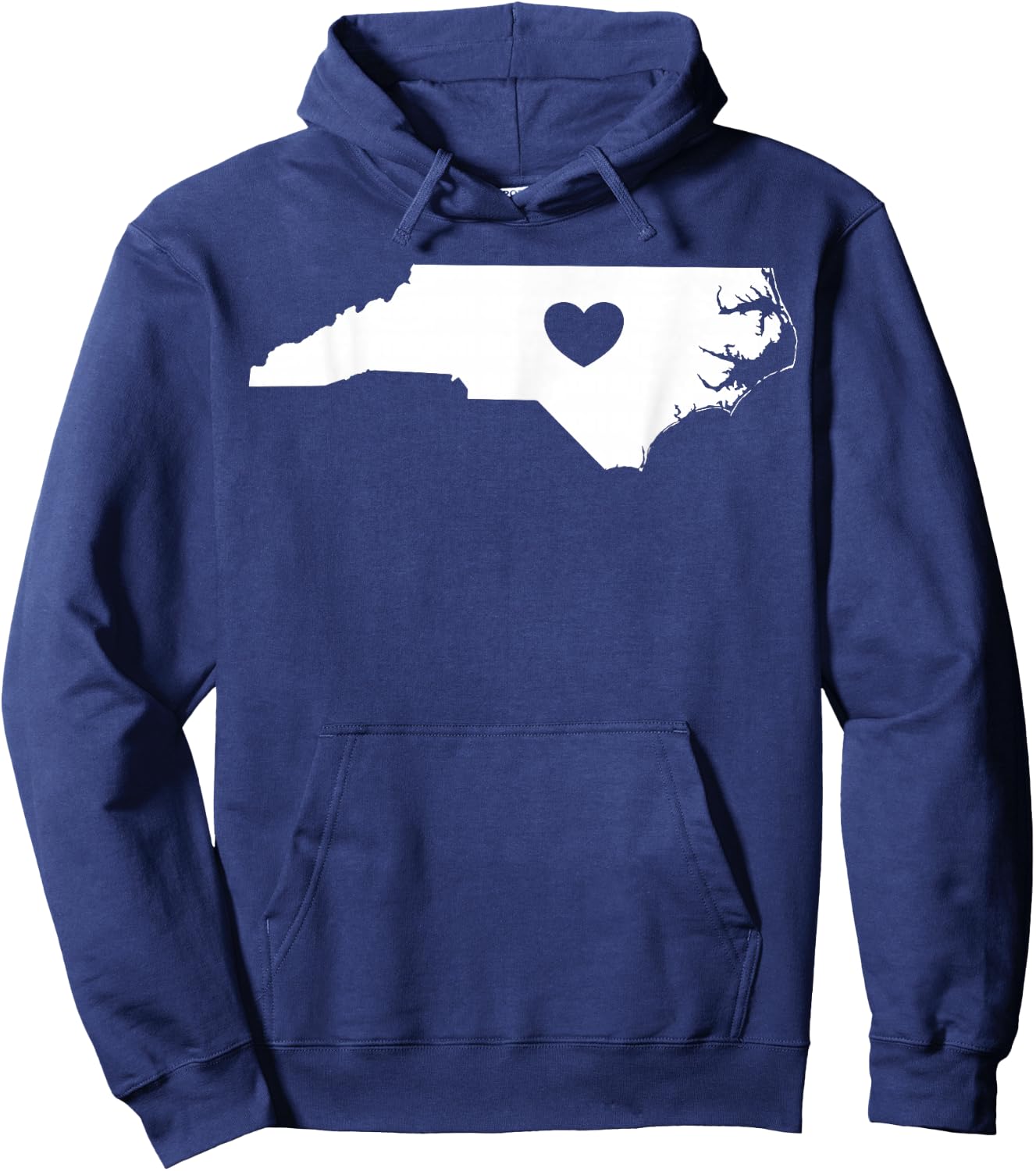 North Carolina Heart State Silhouette Hoodie - Hoodie | Navy