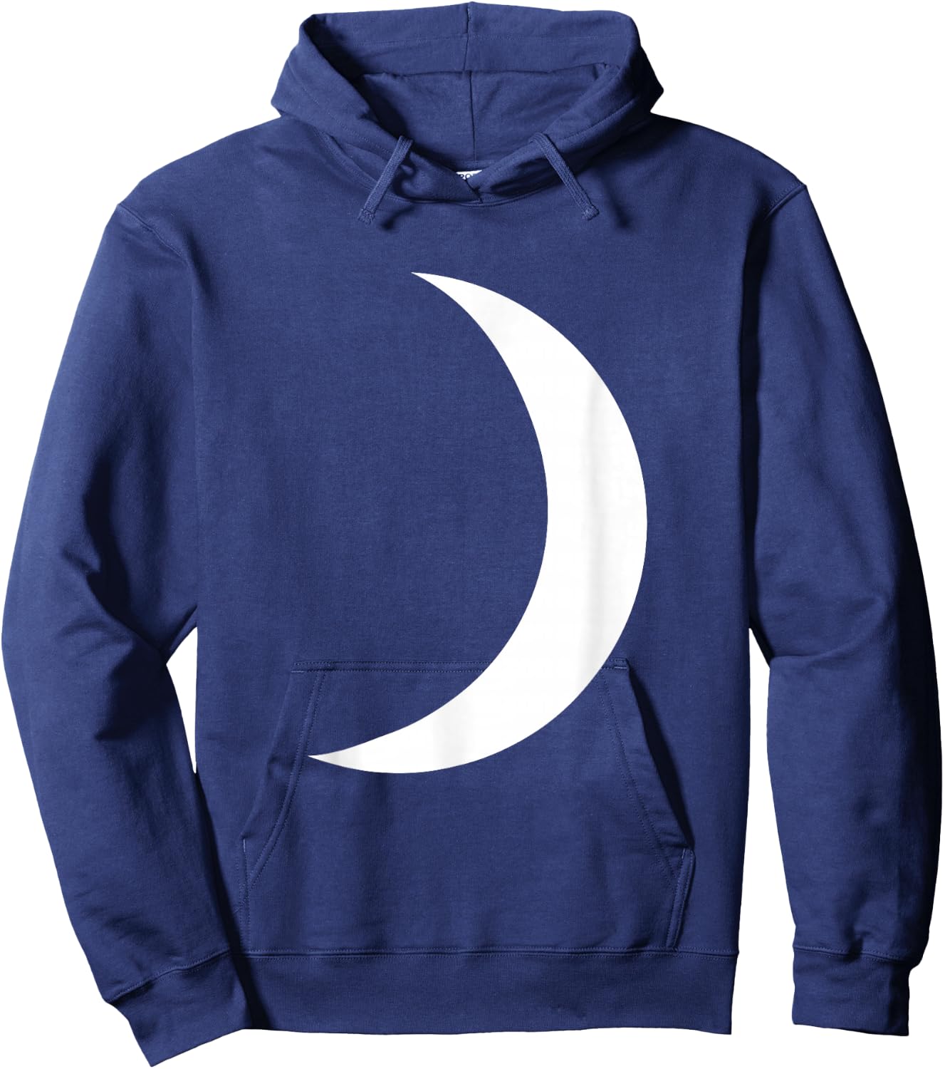 Cool Big White Crescent Moon Astronomy Hoodie - Hoodie | Navy
