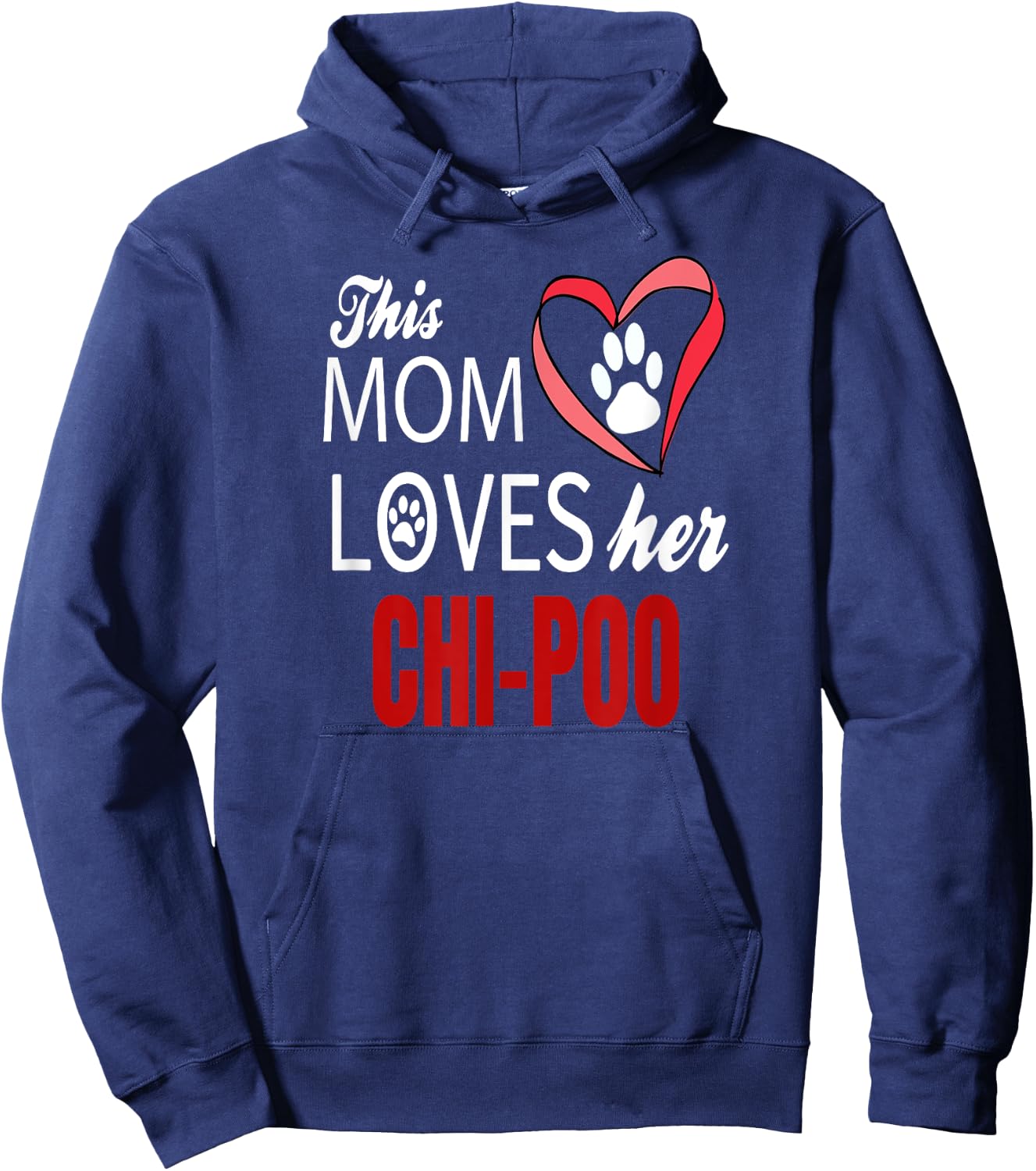 Chi-poo Shirt Mom Love Poodle + Chihuahua Hoodie - Hoodie | Navy